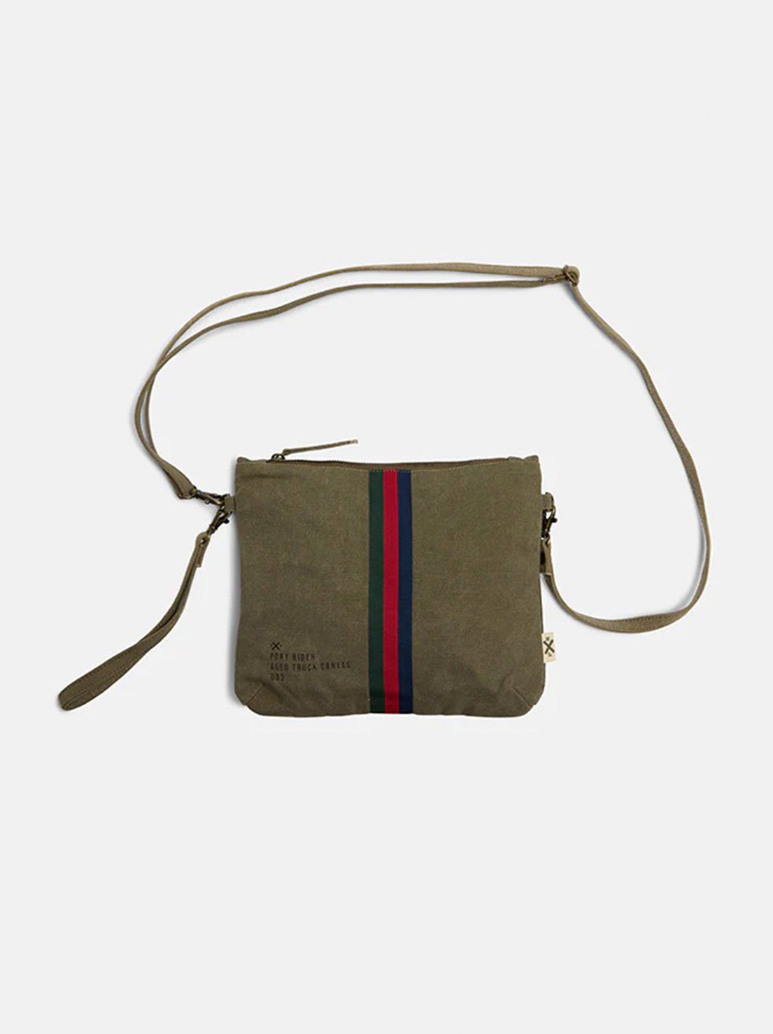 Pony Rider - Escapee Clutch with Strap - Upcycled - Khaki