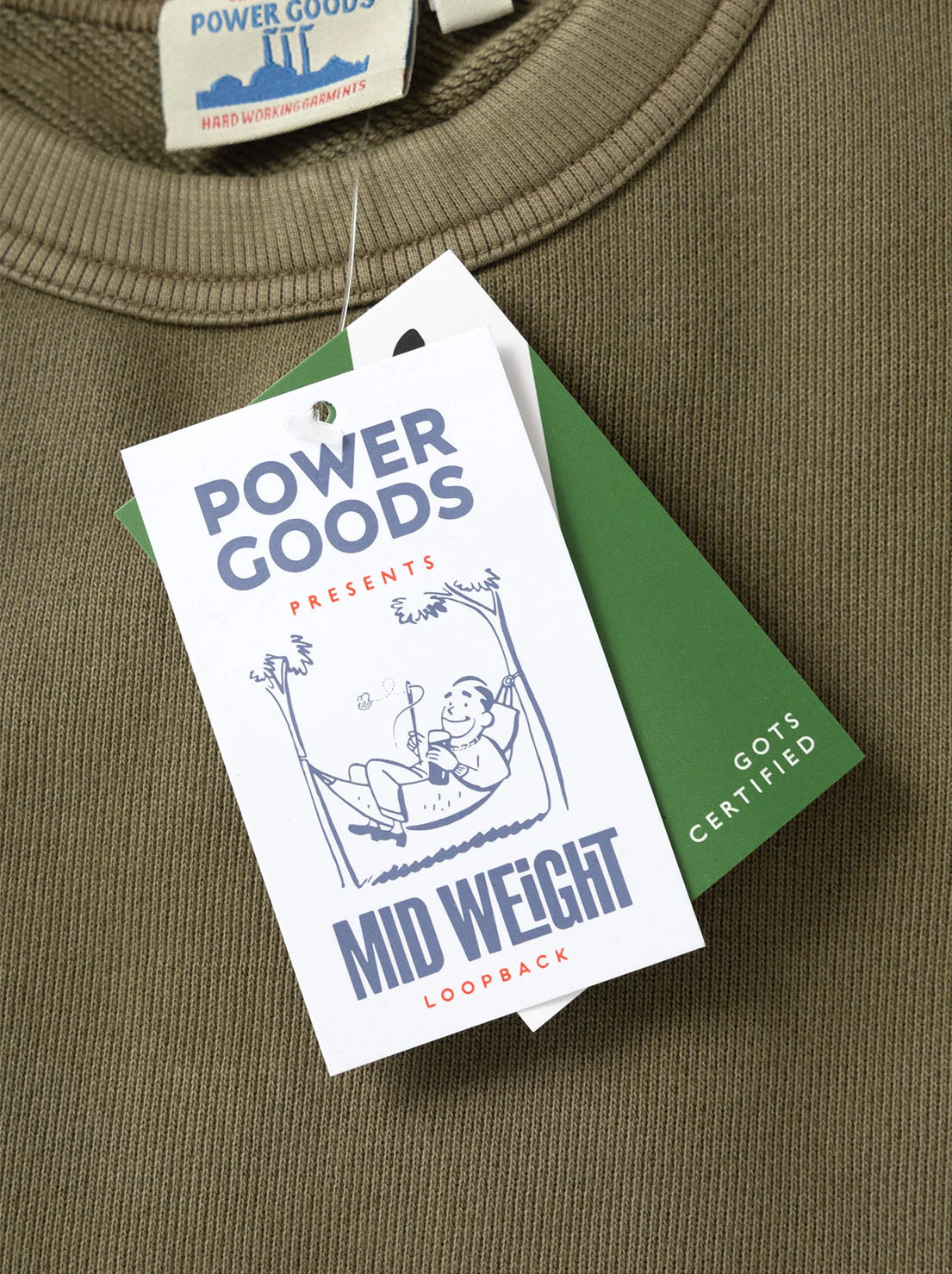 Power Goods - Loopback Crewneck - Olive
