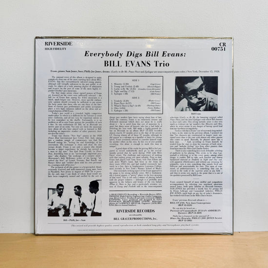 RSD2024 - BILL EVANS - EVERYBODY DIGS BILL EVANS. LP [Ltd. Mono Ed. 180g Black Vinyl / Edition of 4500]