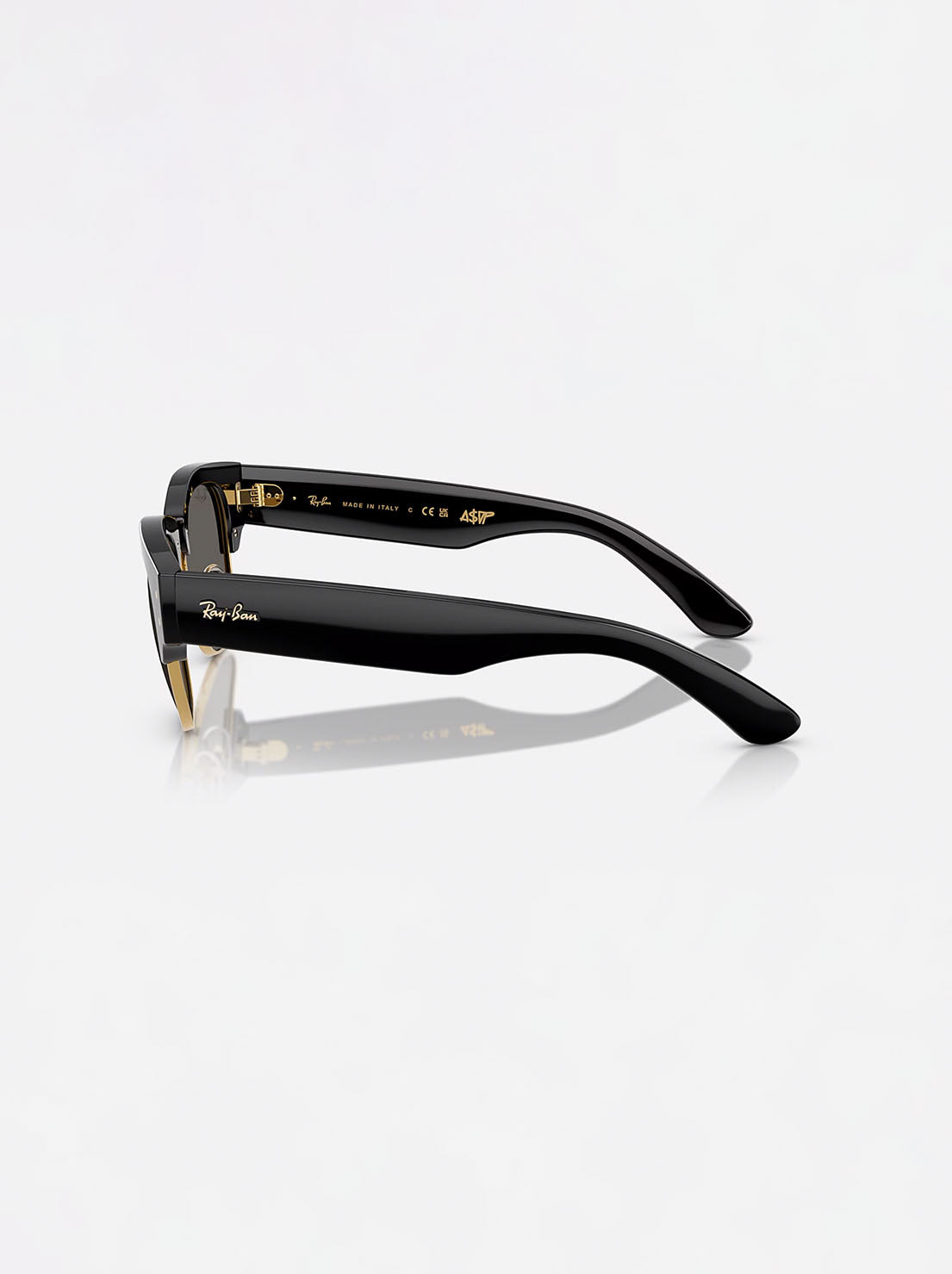 Ray-Ban - Mega Clubmaster 0RB3016S - Black On Gold W/ Ultra Black Lens - 50