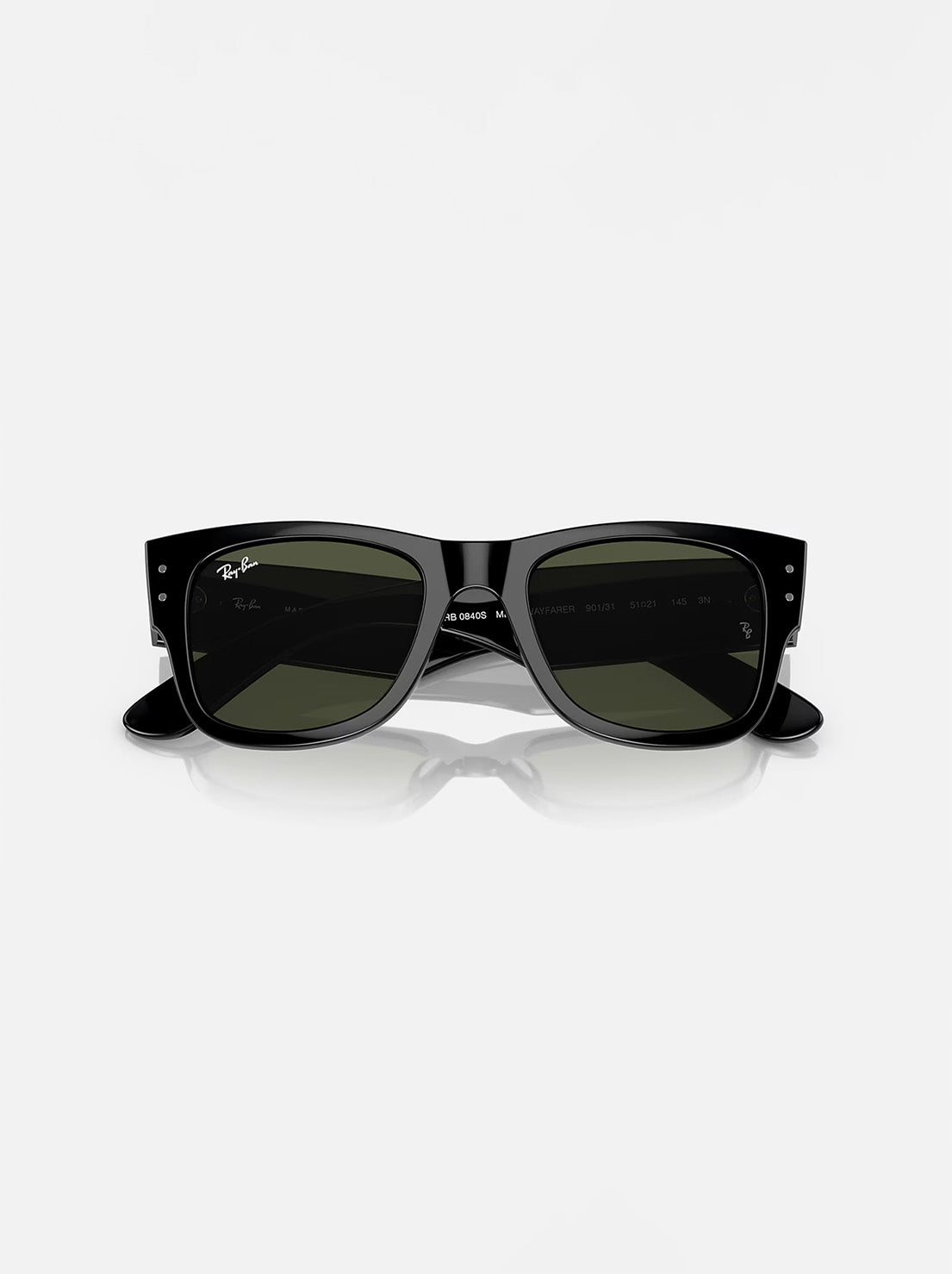 Ray-Ban - Mega Wayfarer RB0840S - Polished Black / Green Lens - 51