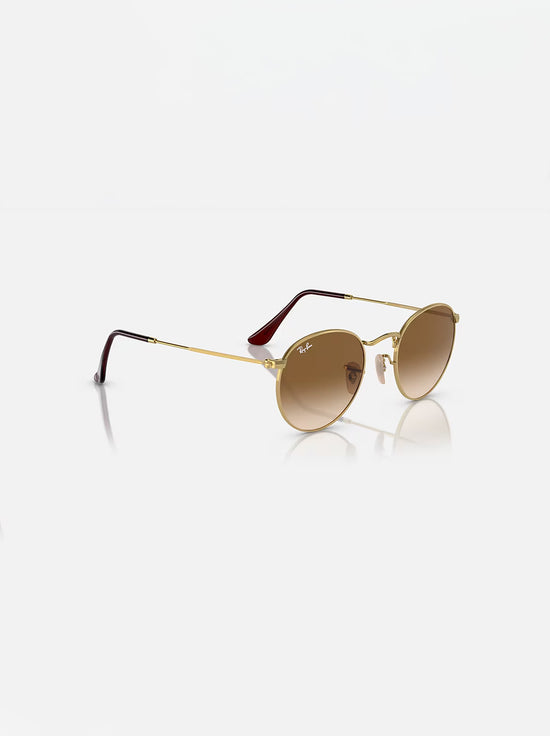 Ray-Ban - Round Metal RB3447 - Antique Gold / Polarized Brown Lens - 50