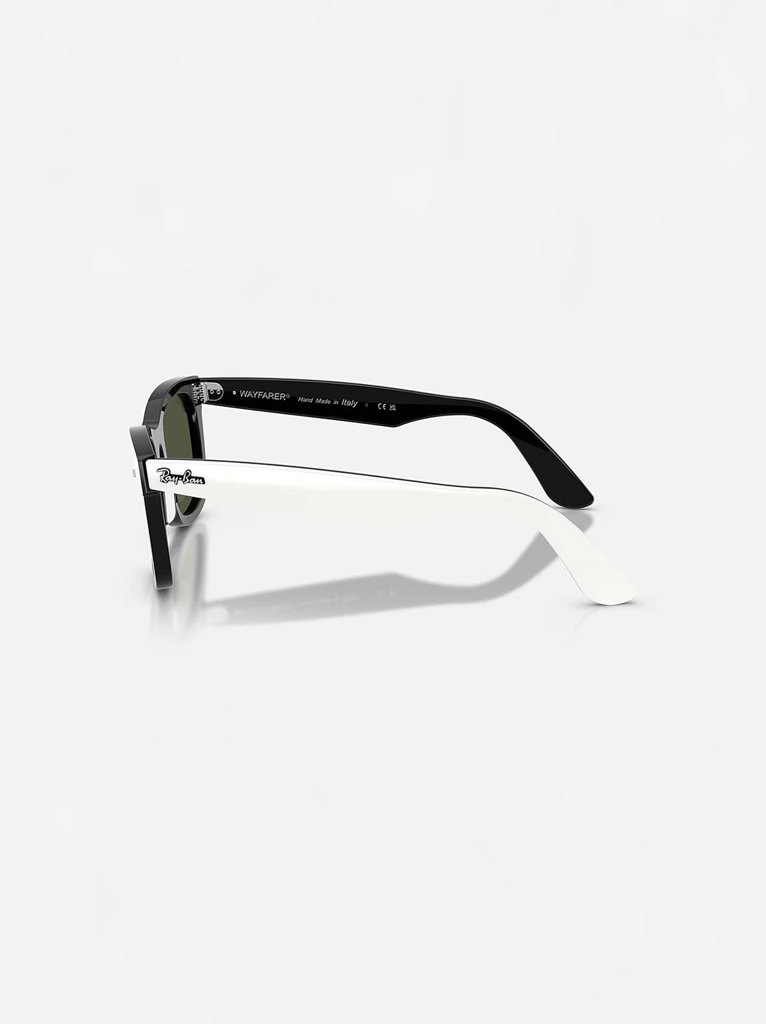 Ray-Ban - Wayfarer 0RB2240 - White On Black / Green Lens - 50