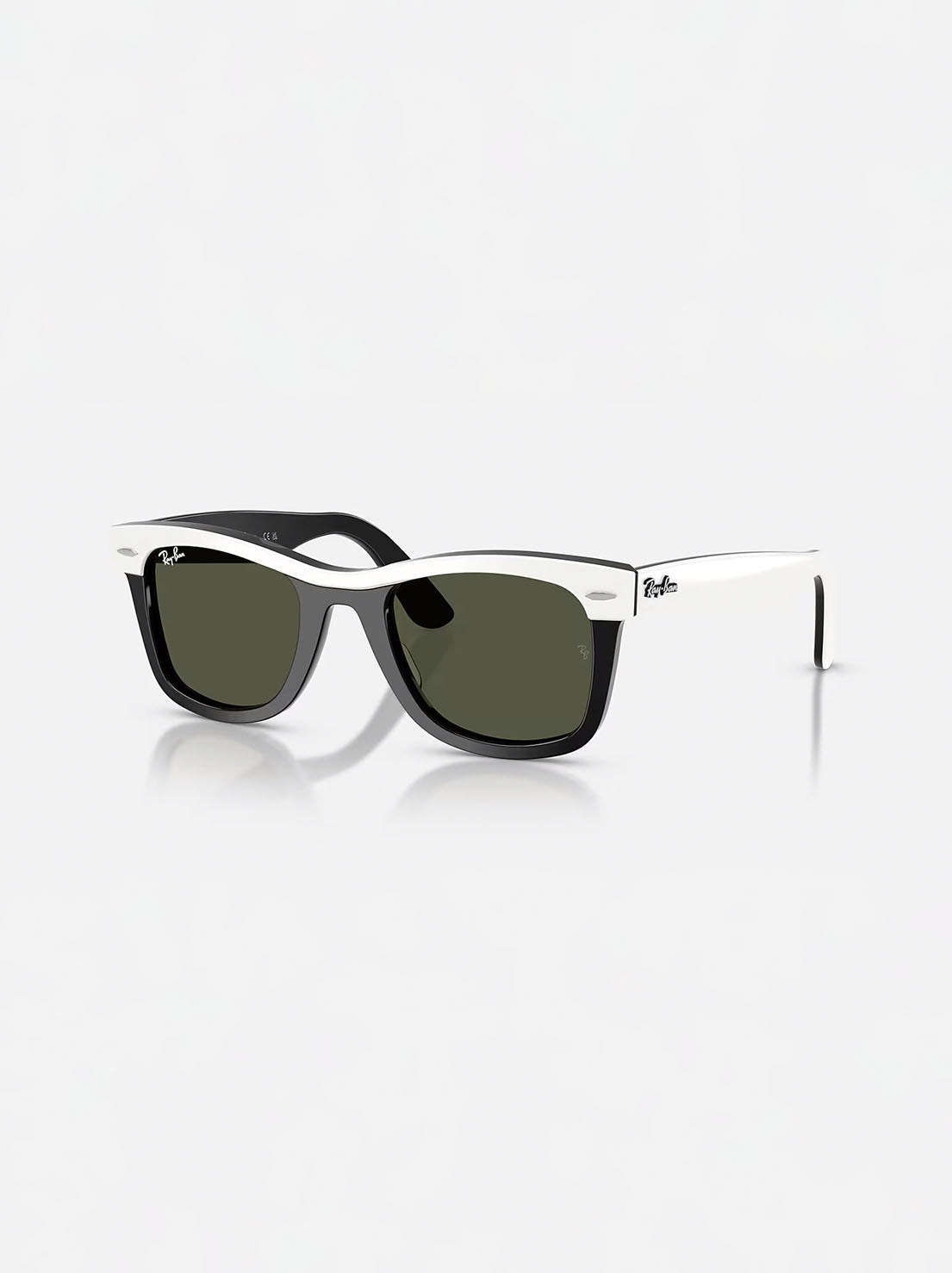 Ray-Ban - Wayfarer 0RB2240 - White On Black / Green Lens - 50