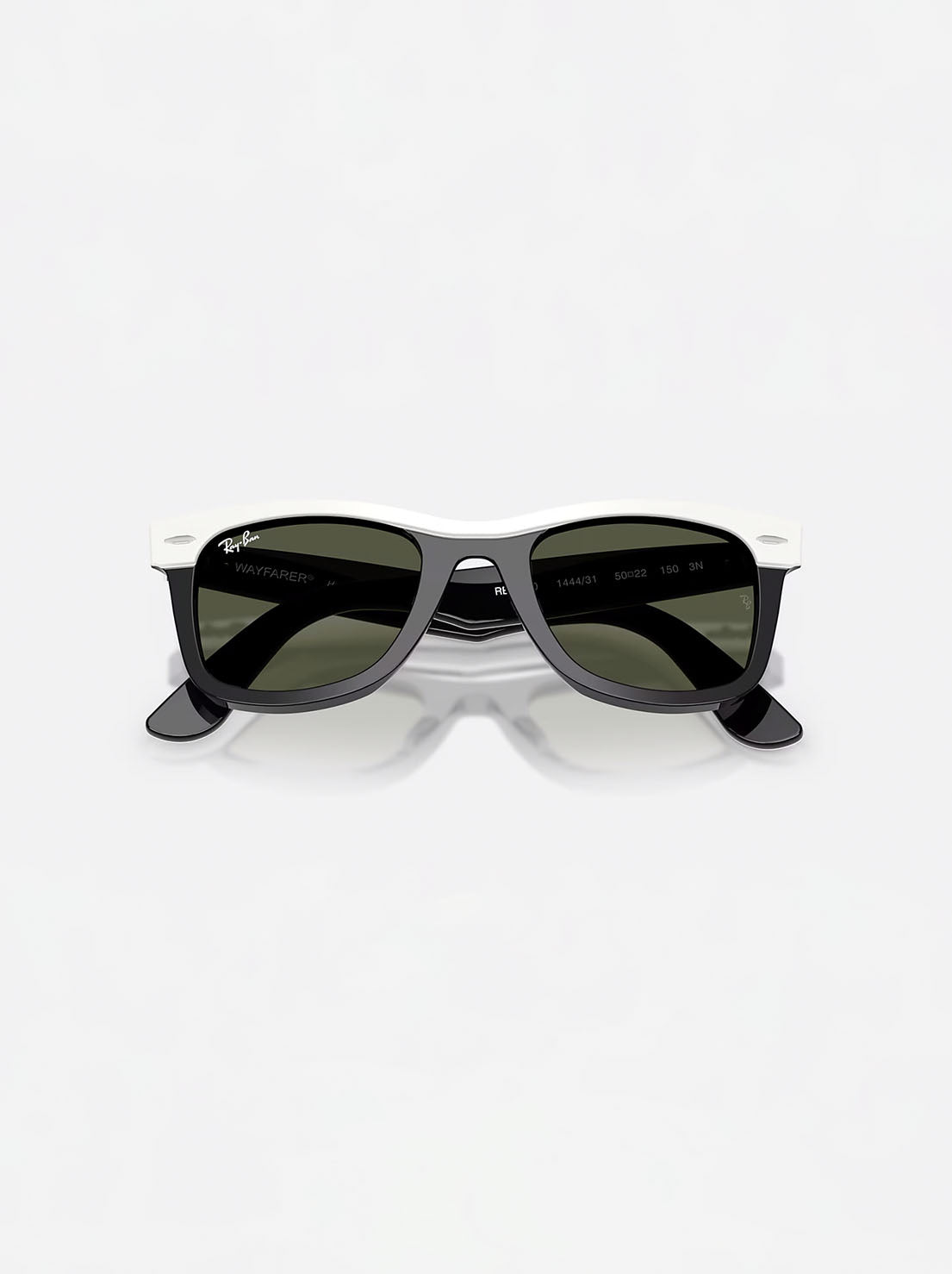 Ray-Ban - Wayfarer 0RB2240 - White On Black / Green Lens - 50