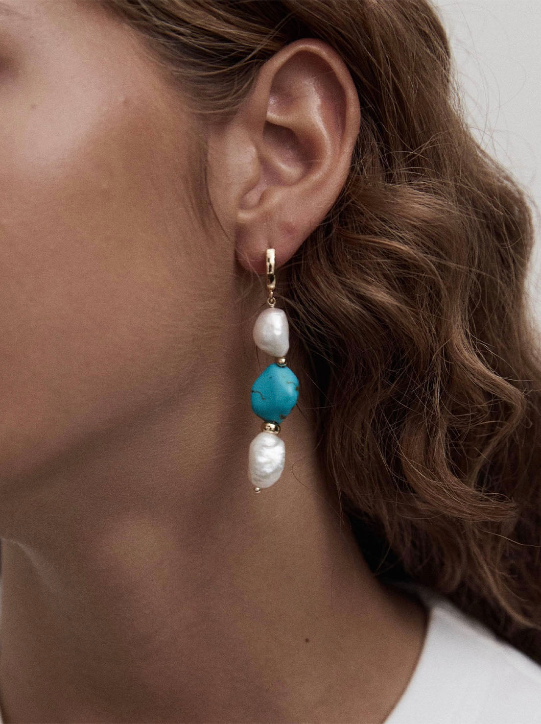 Reliquia - Martos Earrings - Turquoise & Pearl