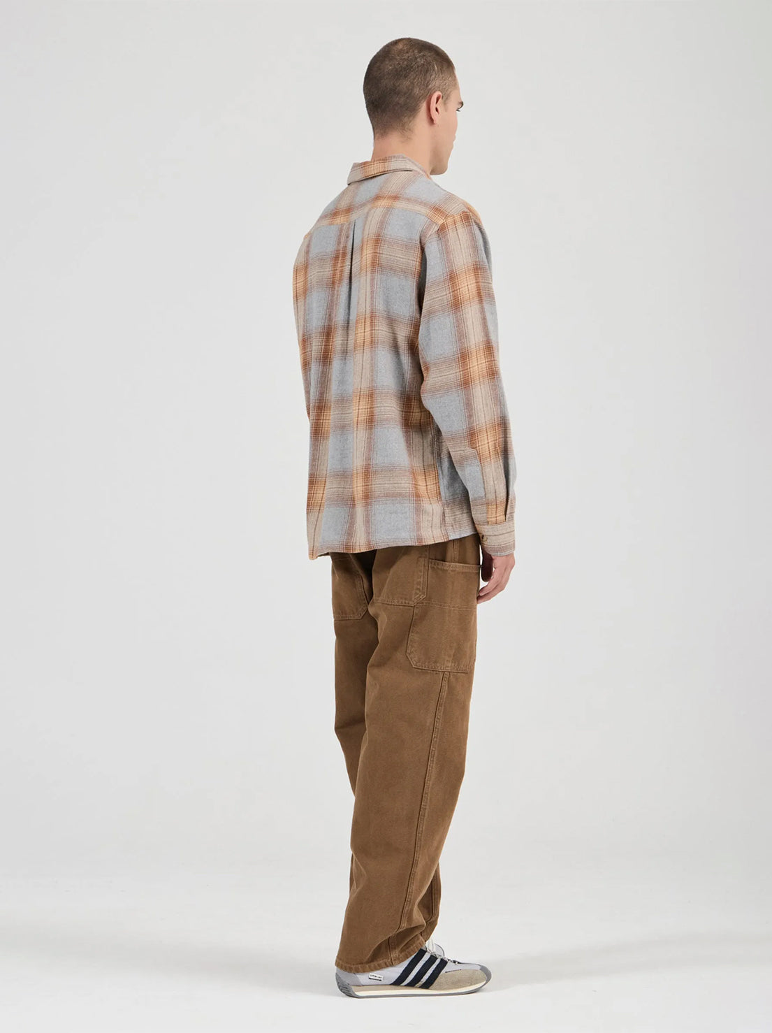 Rolla's - Campus Check Long Sleeve Shirt - Dove Grey