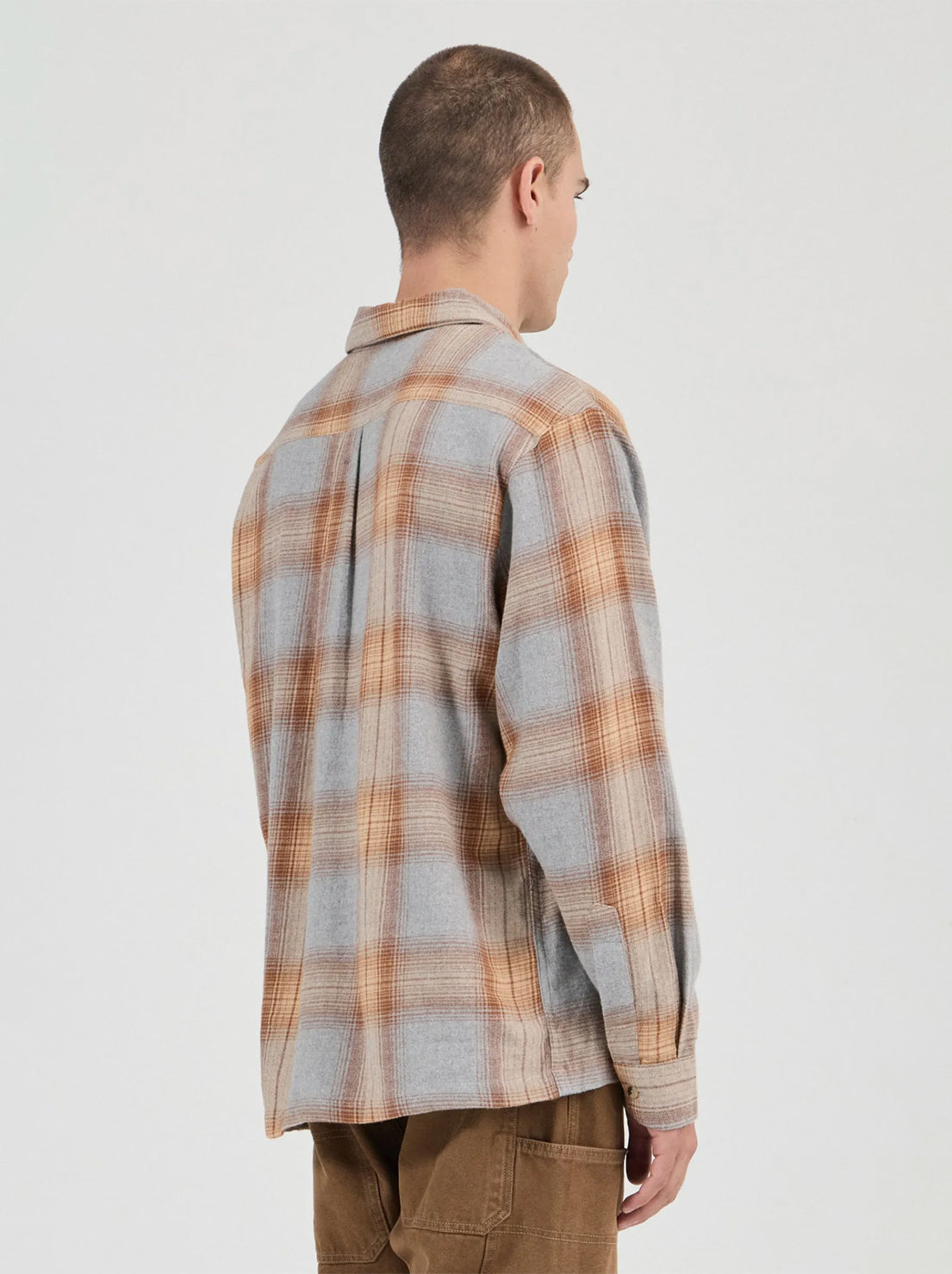 Rolla's - Campus Check Long Sleeve Shirt - Dove Grey