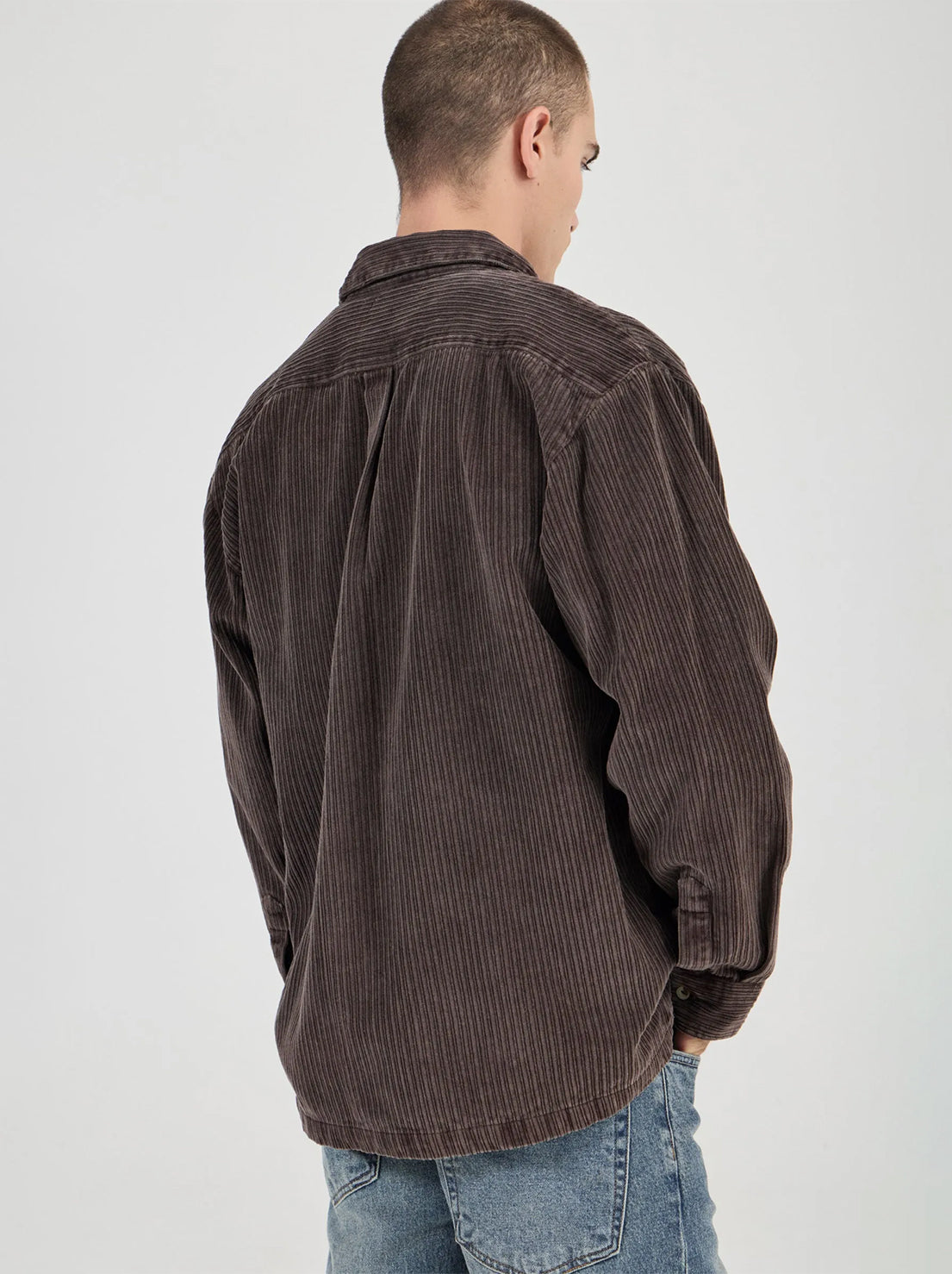 Rolla's - Campus Chunky Cord LS Shirt - Dark Brown