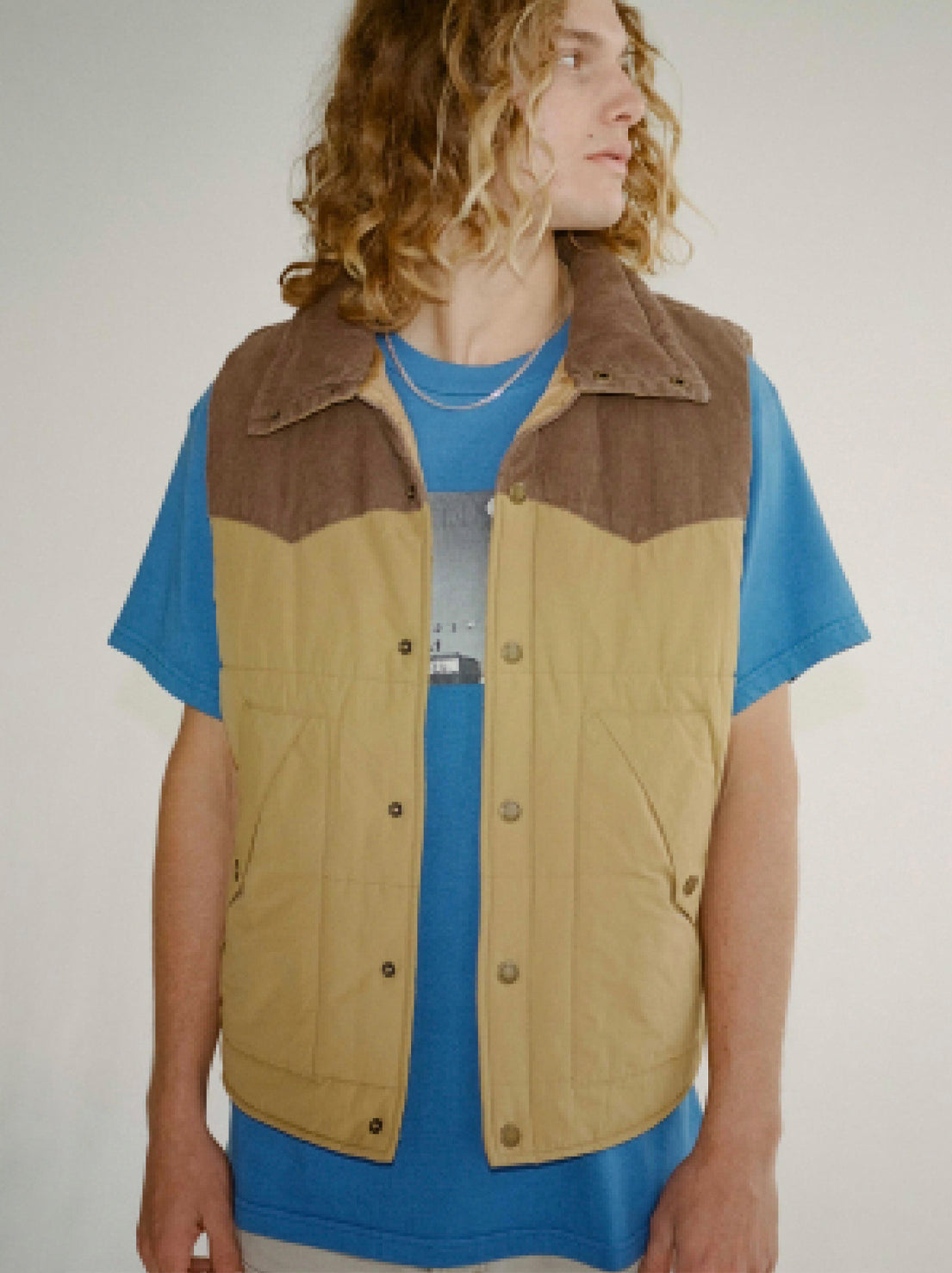 Rolla's - Cord Puffer Vest - Brown