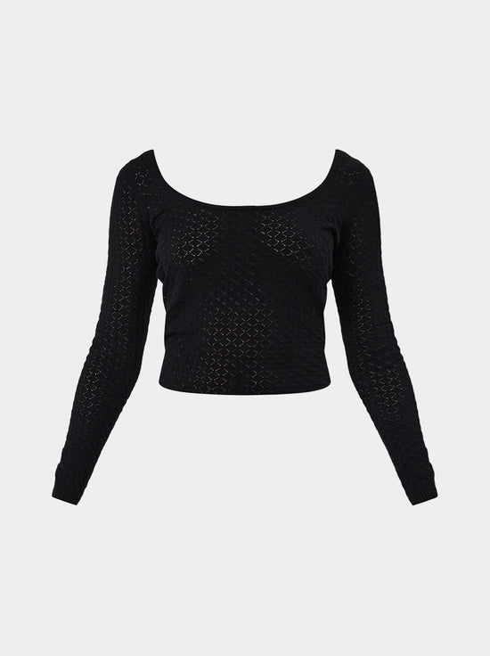 Rolla's - Diamond L/S Knit Top - Black