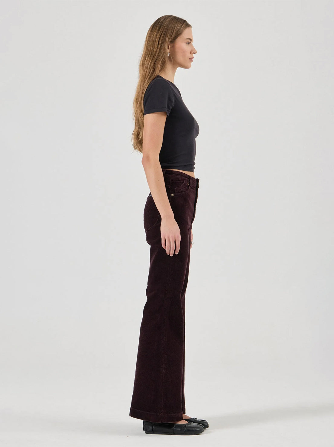 Rolla's - Eastcoast Flare Jean - Dark Cherry Cord