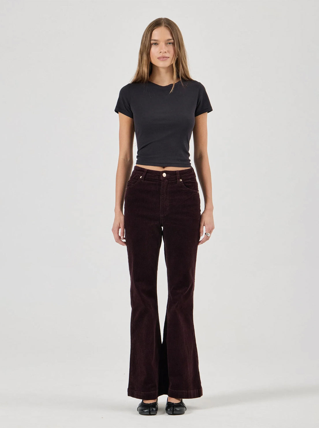 Rolla's - Eastcoast Flare Jean - Dark Cherry Cord