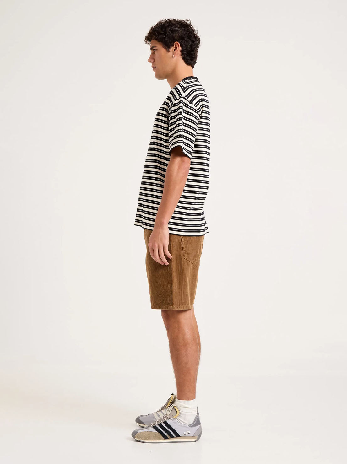 Rolla's - Emblem Stripe Tee - Black & White Stripe