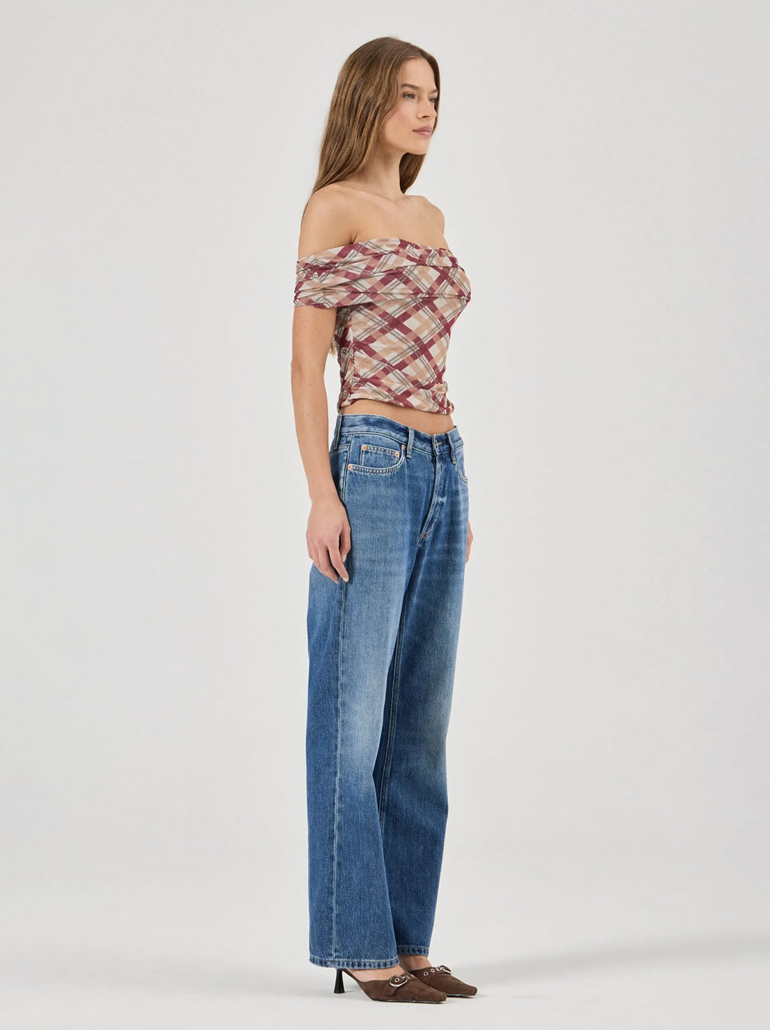 Rolla's - Field Lines Cold Shoulder Top - Dark Cherry