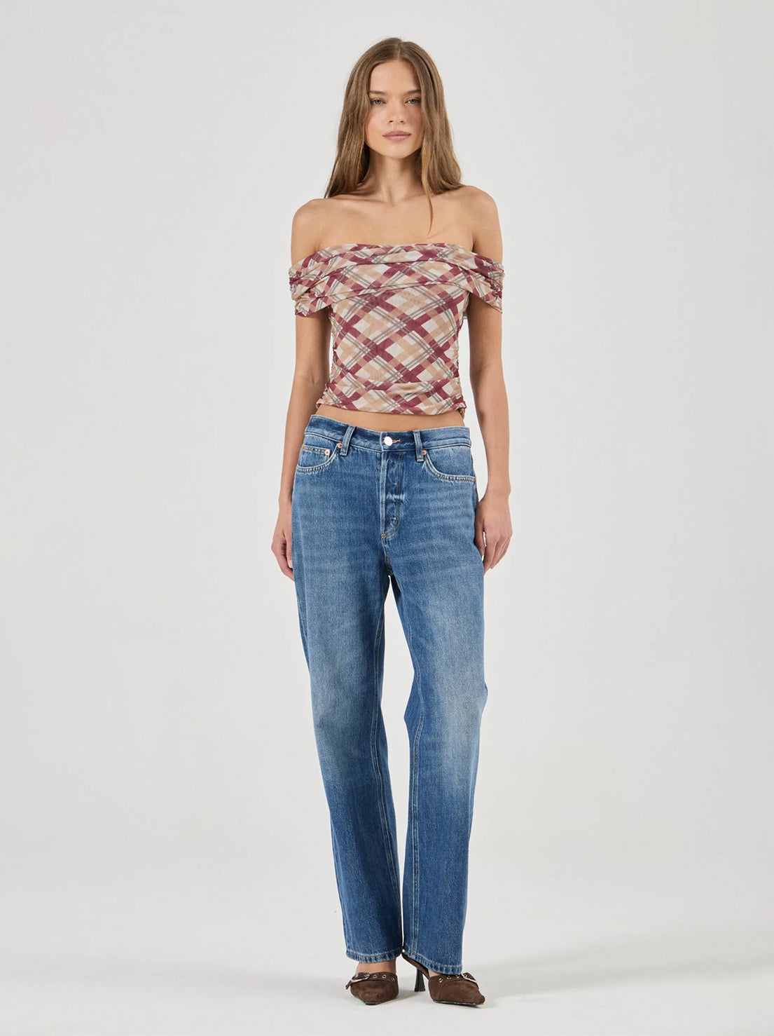 Rolla's - Field Lines Cold Shoulder Top - Dark Cherry