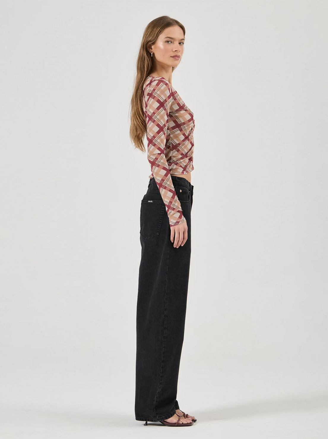 Rolla's - Field Lines Long Sleeve Top - Dark Cherry