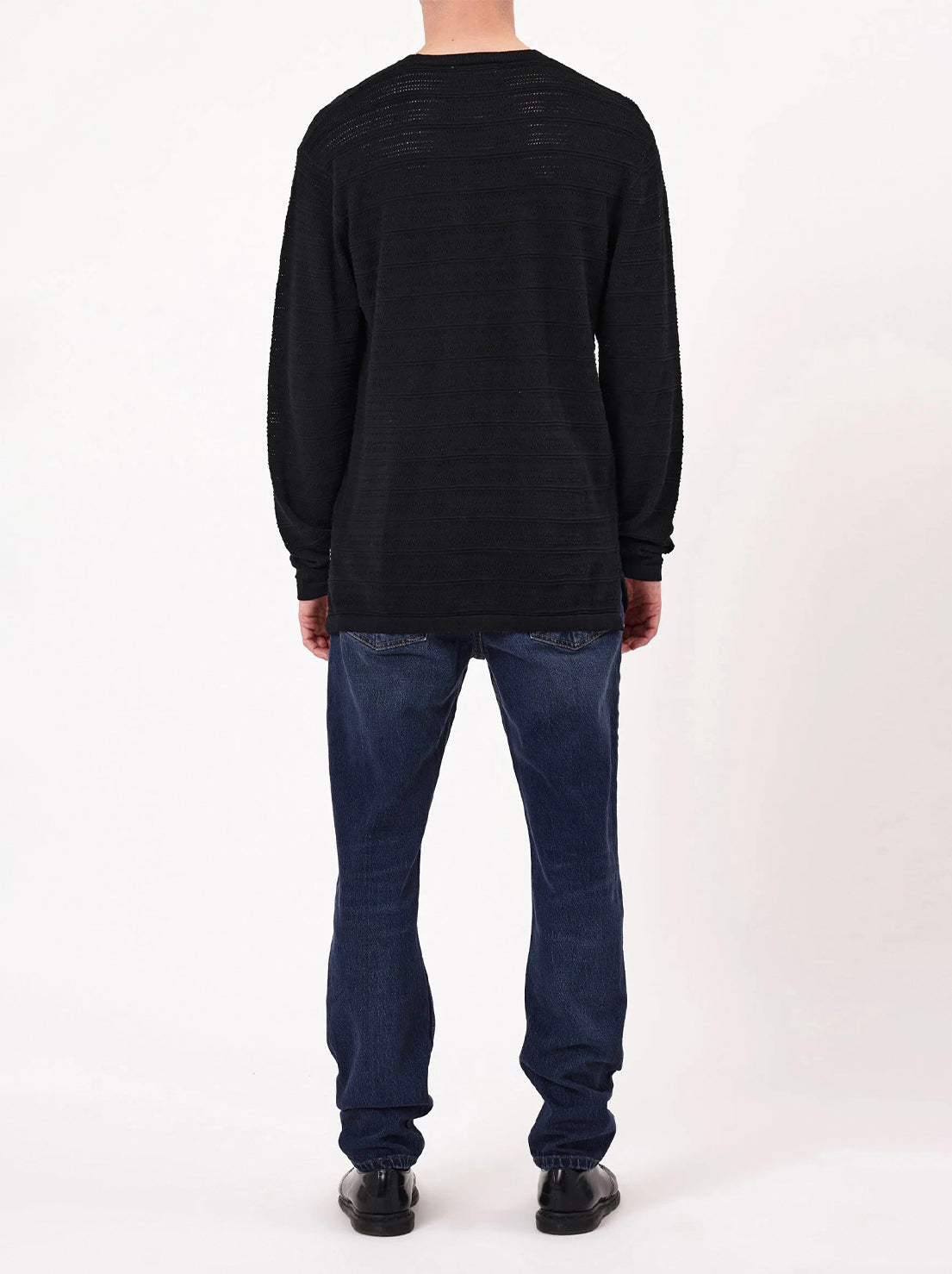 Rolla's - Geo Knit Long Sleeve Tee - Black