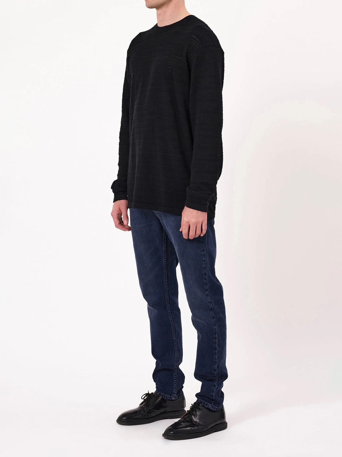 Rolla's - Geo Knit Long Sleeve Tee - Black