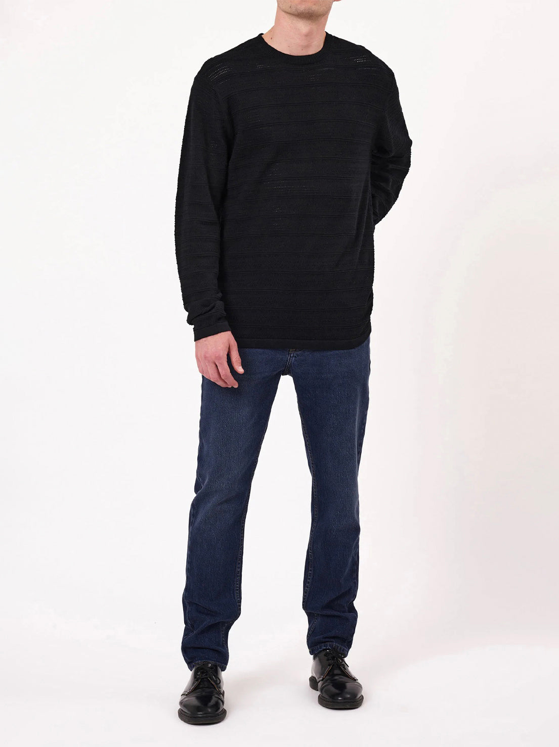 Rolla's - Geo Knit Long Sleeve Tee - Black