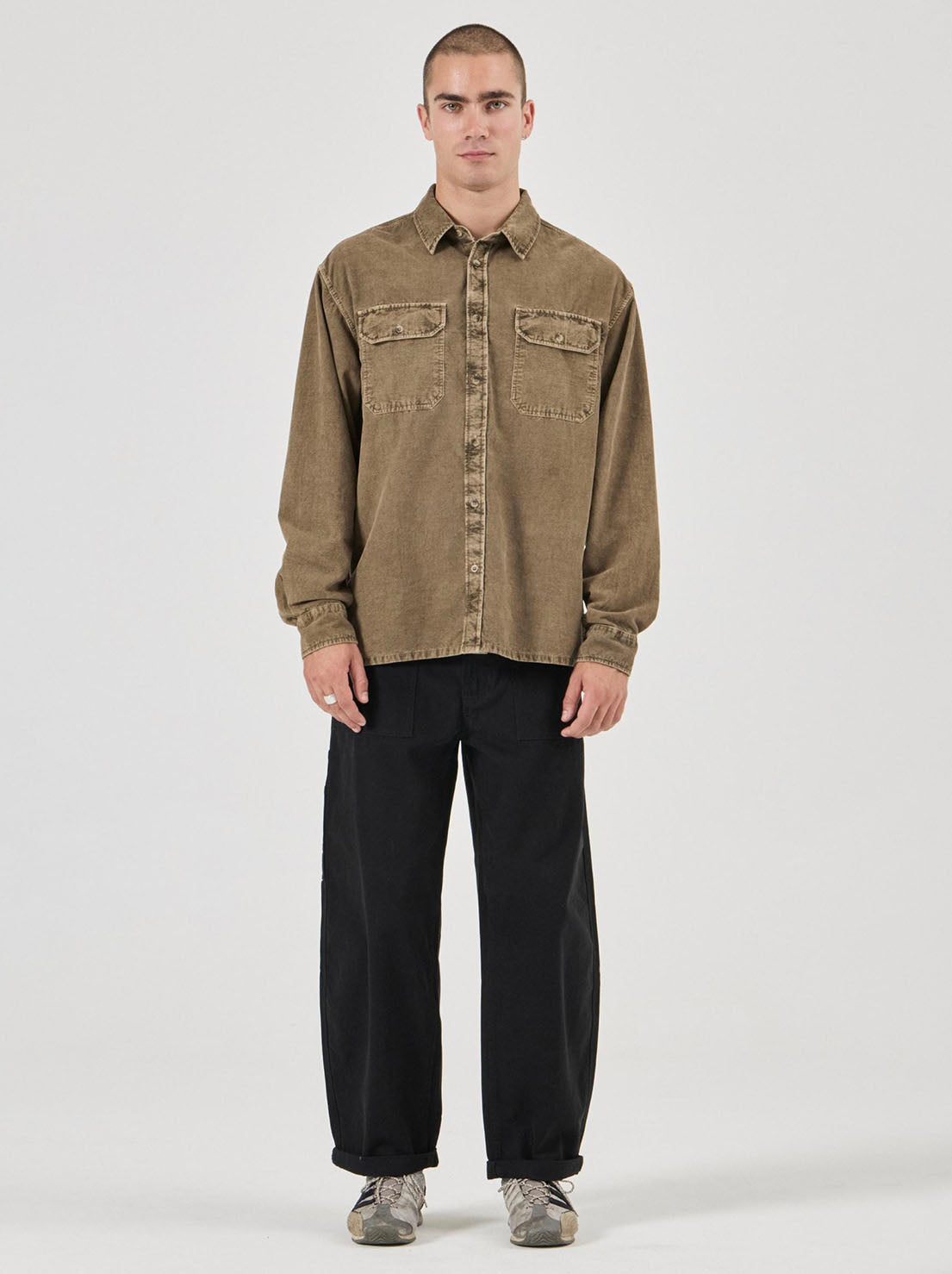 Rolla's - Grid Cord LS Shirt - Caramel
