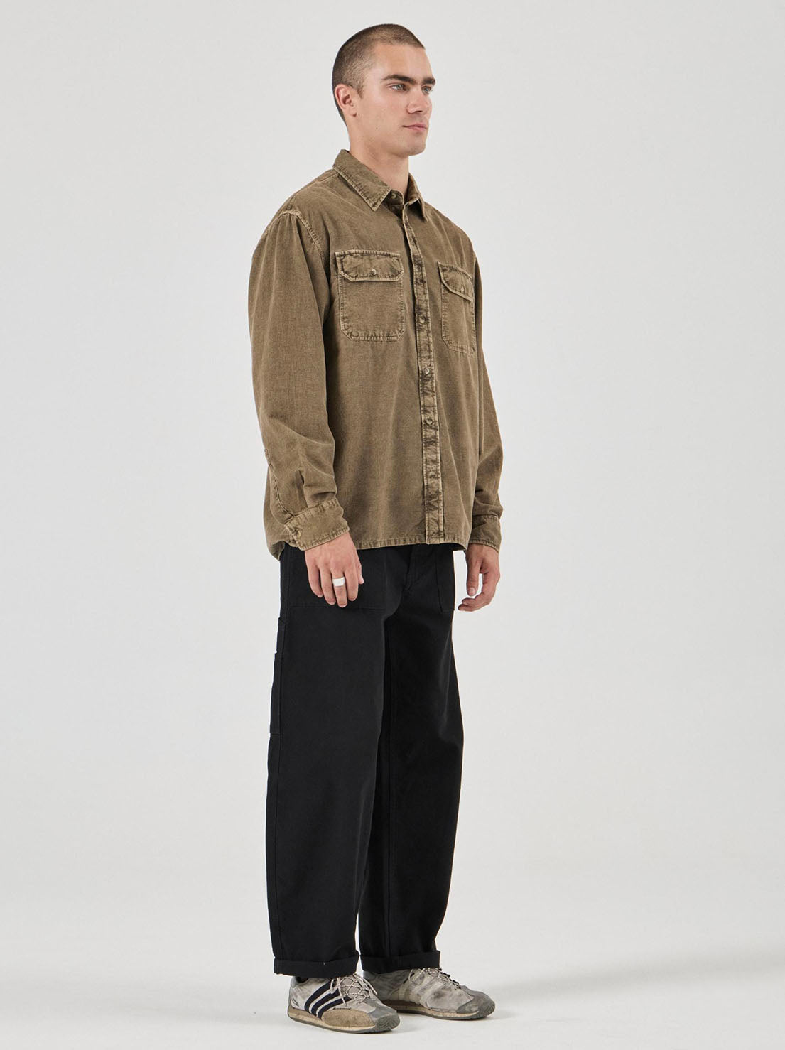 Rolla's - Grid Cord LS Shirt - Caramel