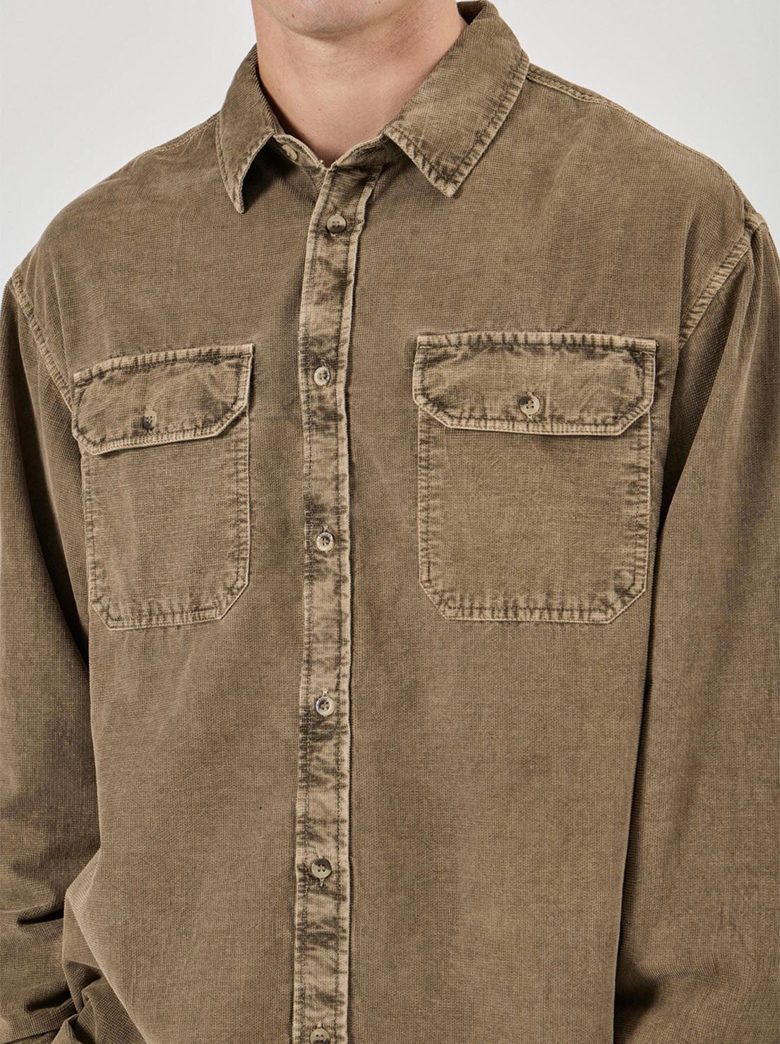 Rolla's - Grid Cord LS Shirt - Caramel