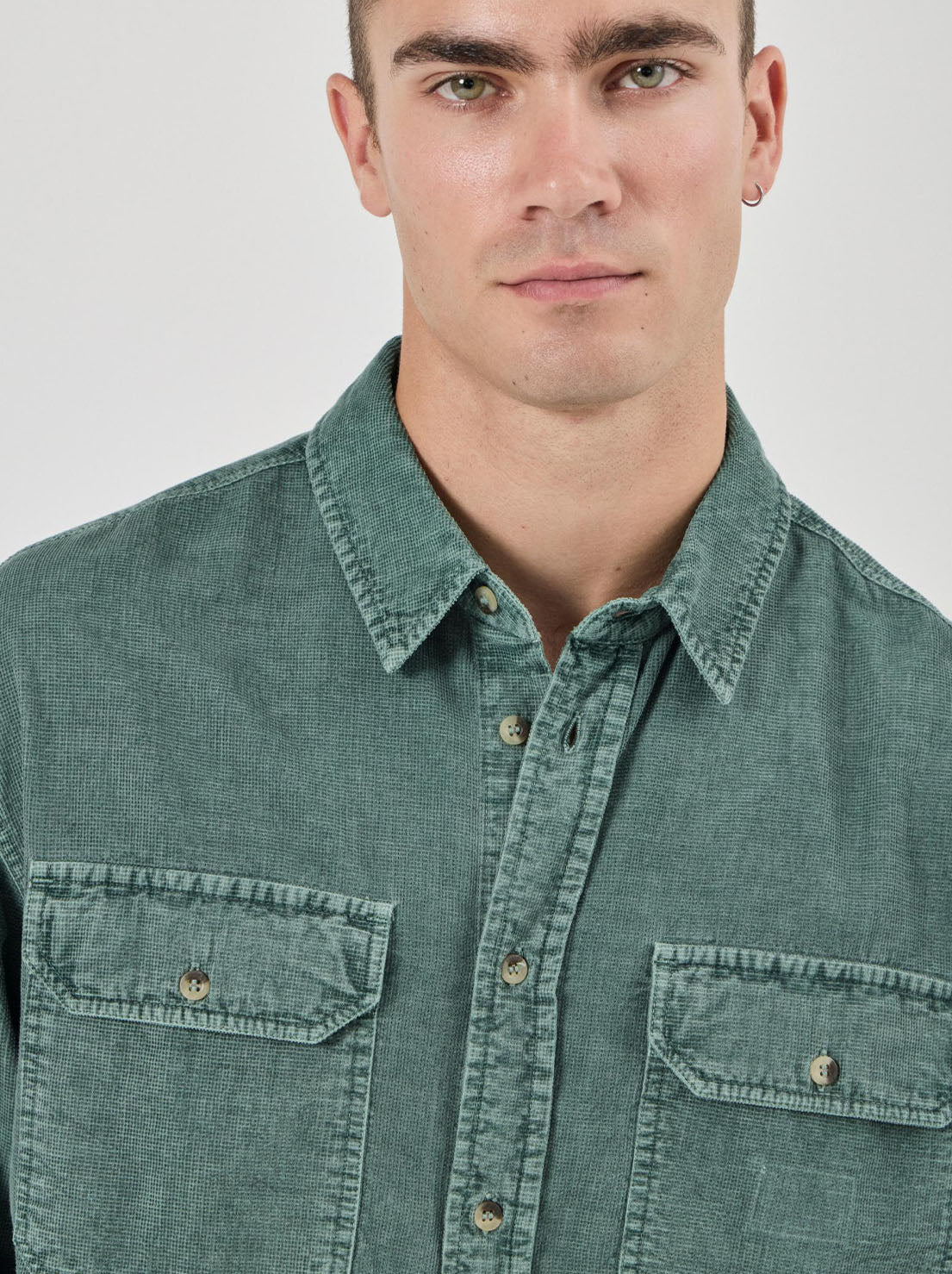 Rolla's - Grid Cord LS Shirt - Pine