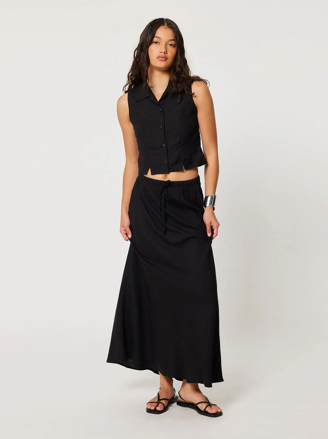 Rolla's - Linen Slip Skirt - Black