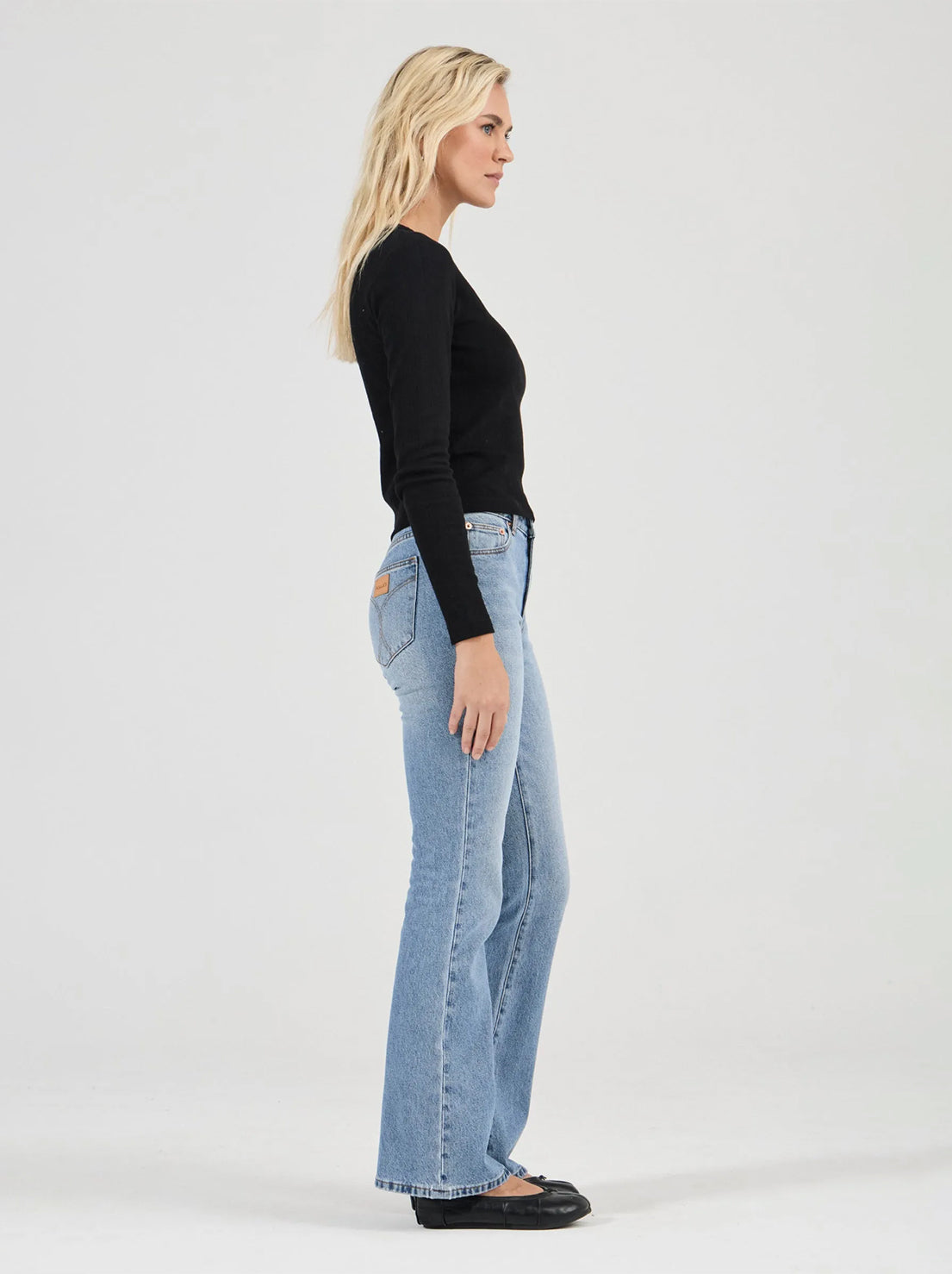 Rolla's - Pointelle Classic Long Sleeve Top - Black
