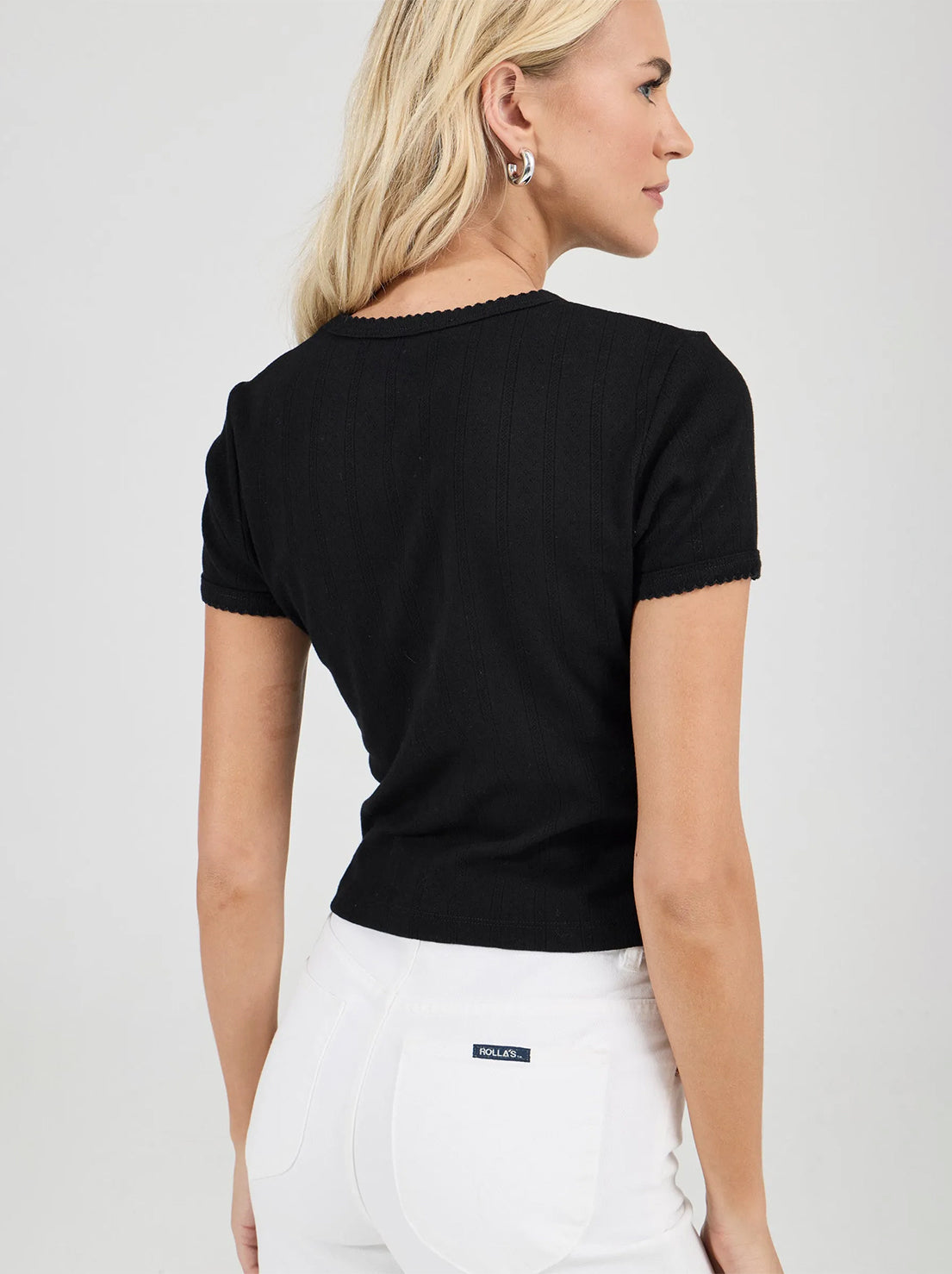Rolla's - Pointelle Classic Tee - Black