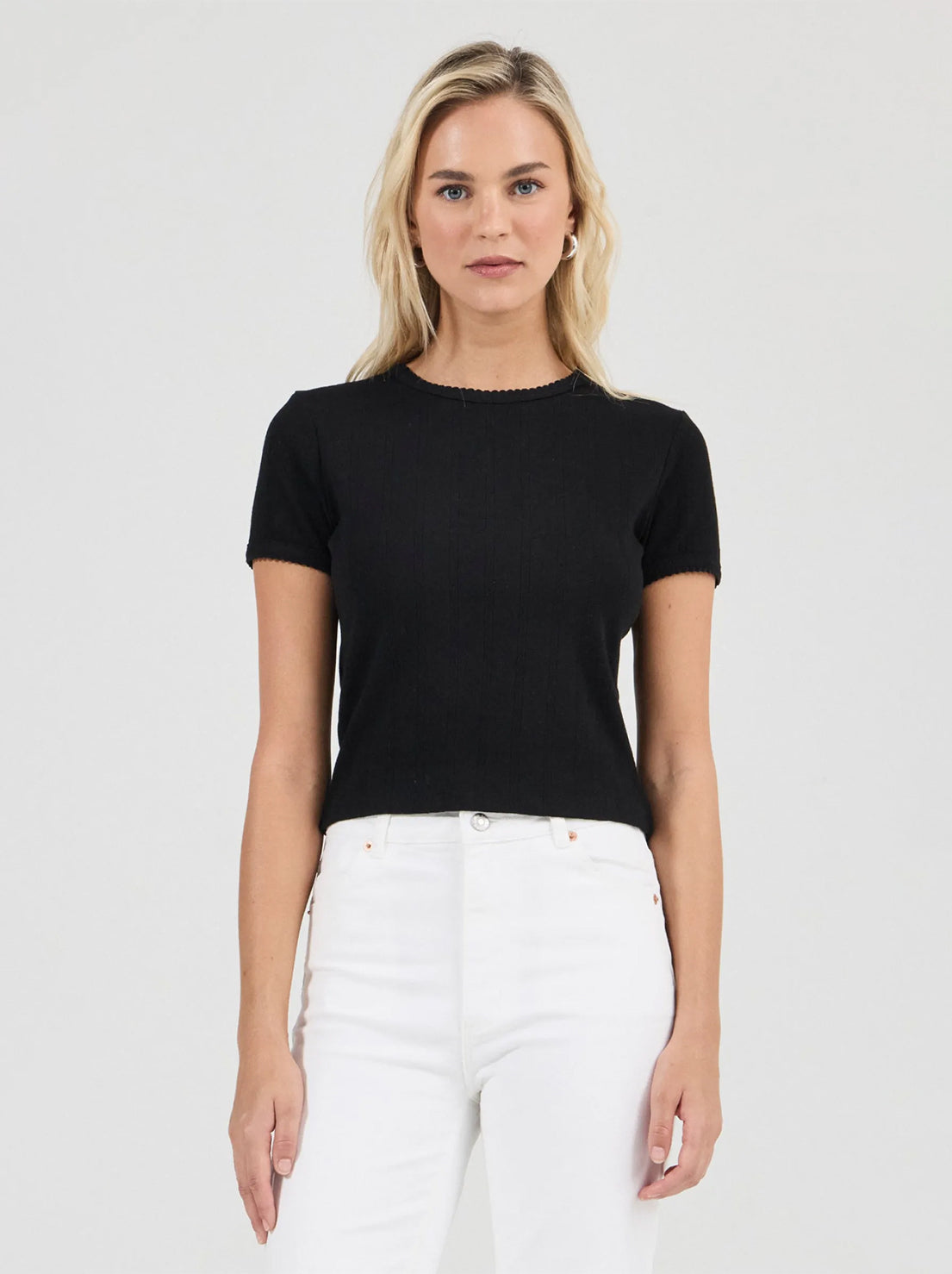 Rolla's - Pointelle Classic Tee - Black