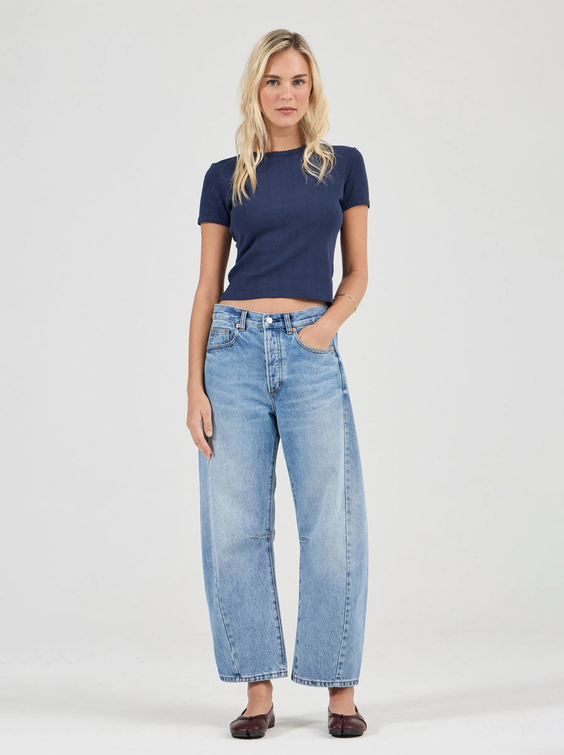 Rolla's - Pointelle Classic Tee - Navy