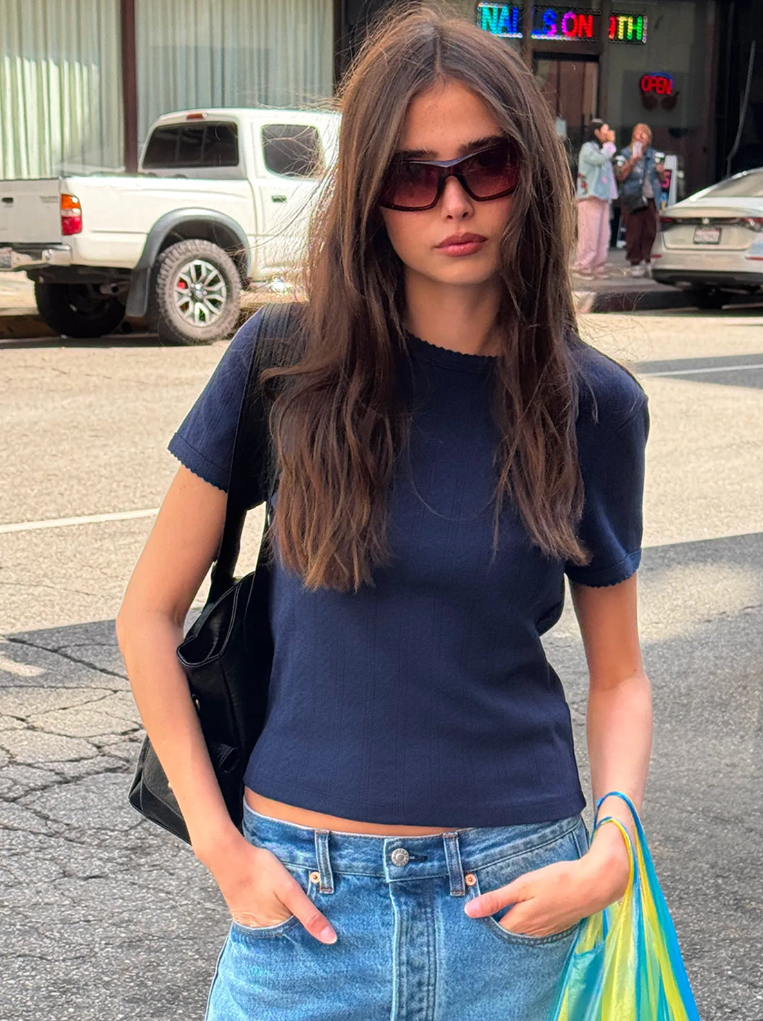 Rolla's - Pointelle Classic Tee - Navy