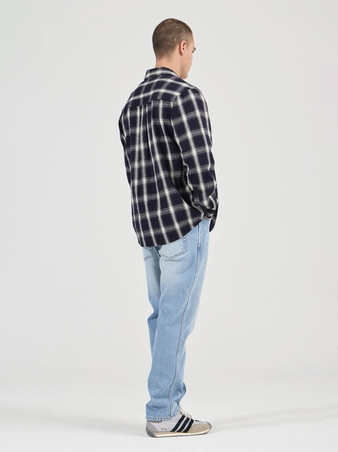 Rolla's - Prep Flannel Check Long Sleeve Shirt - Ink Blue