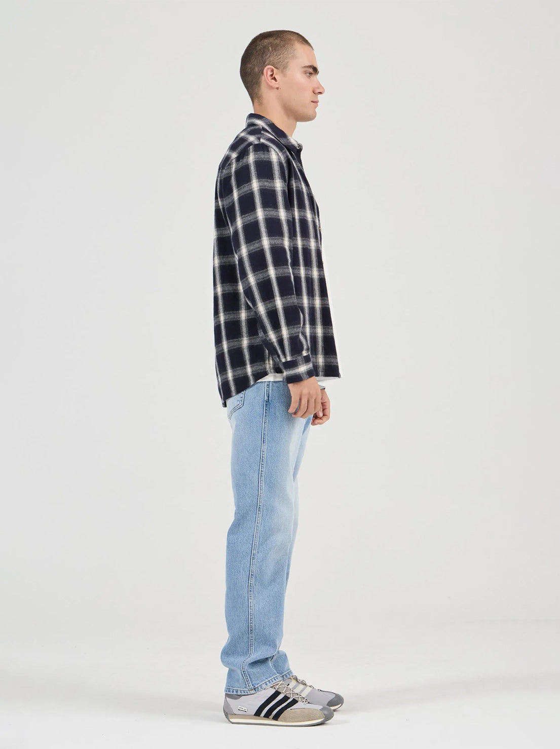Rolla's - Prep Flannel Check Long Sleeve Shirt - Ink Blue