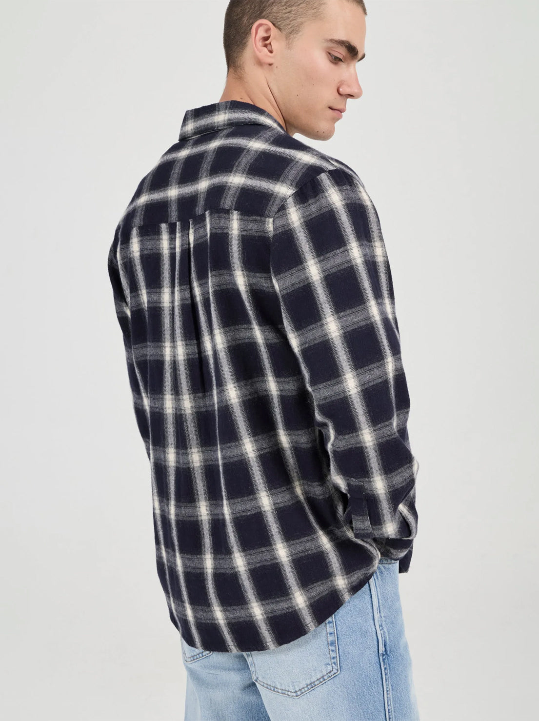 Rolla's - Prep Flannel Check Long Sleeve Shirt - Ink Blue