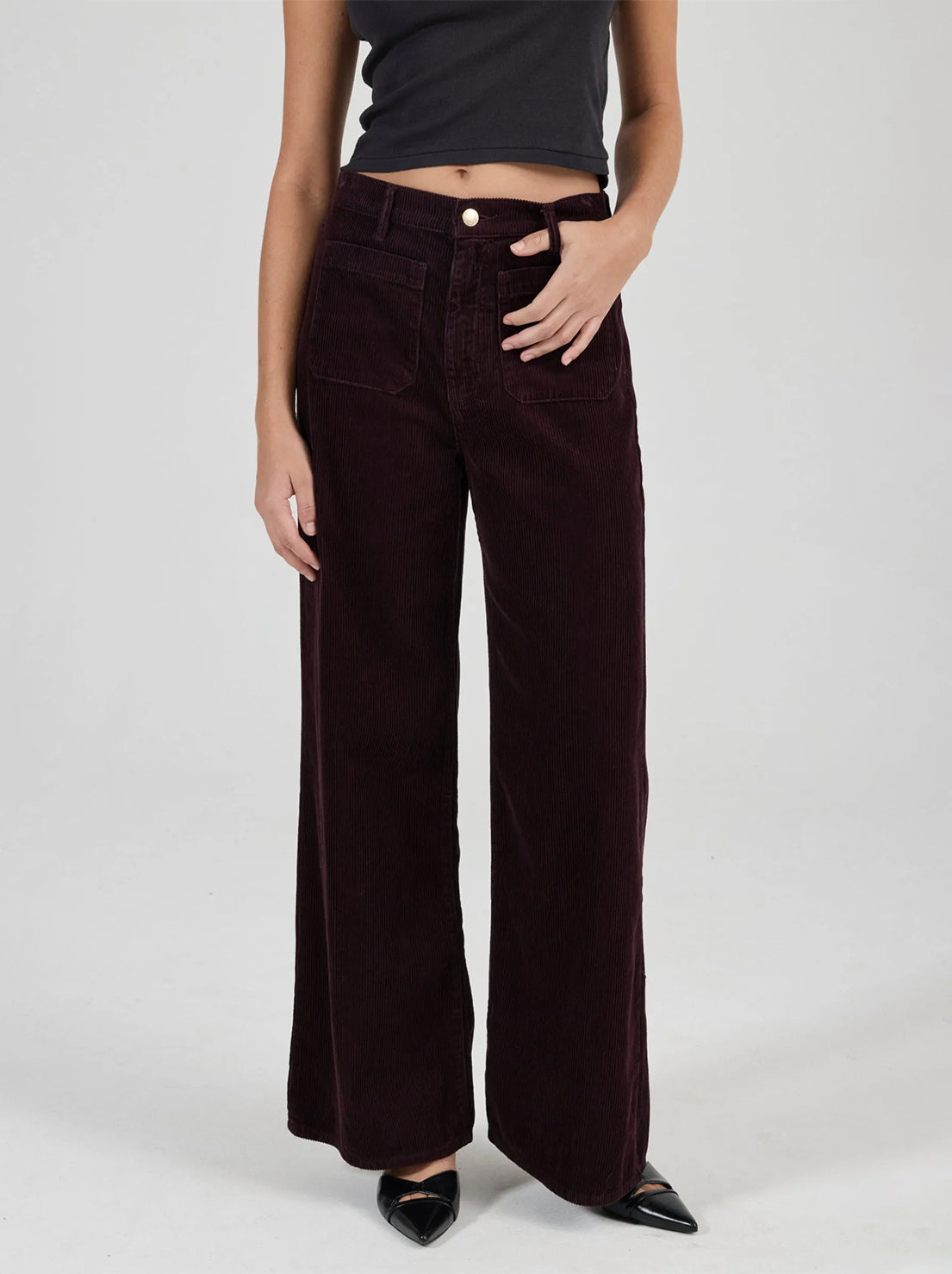 Rolla's - Relaxed Sailor Jean Long Cord - Dark Cherry