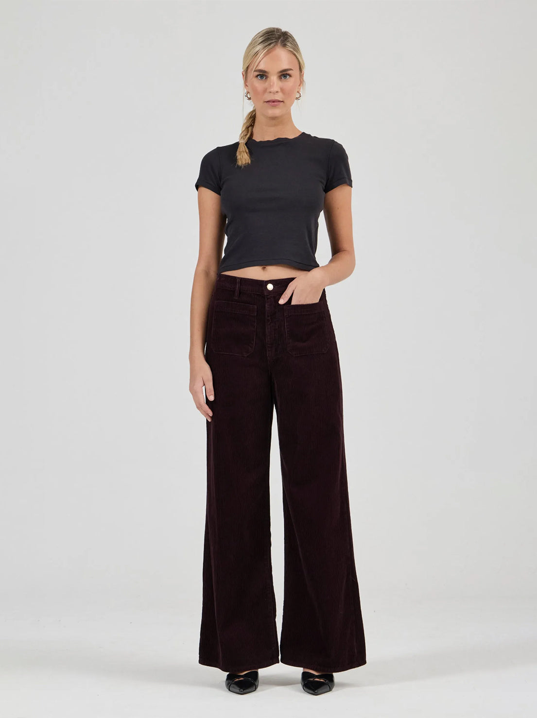 Rolla's - Relaxed Sailor Jean Long Cord - Dark Cherry