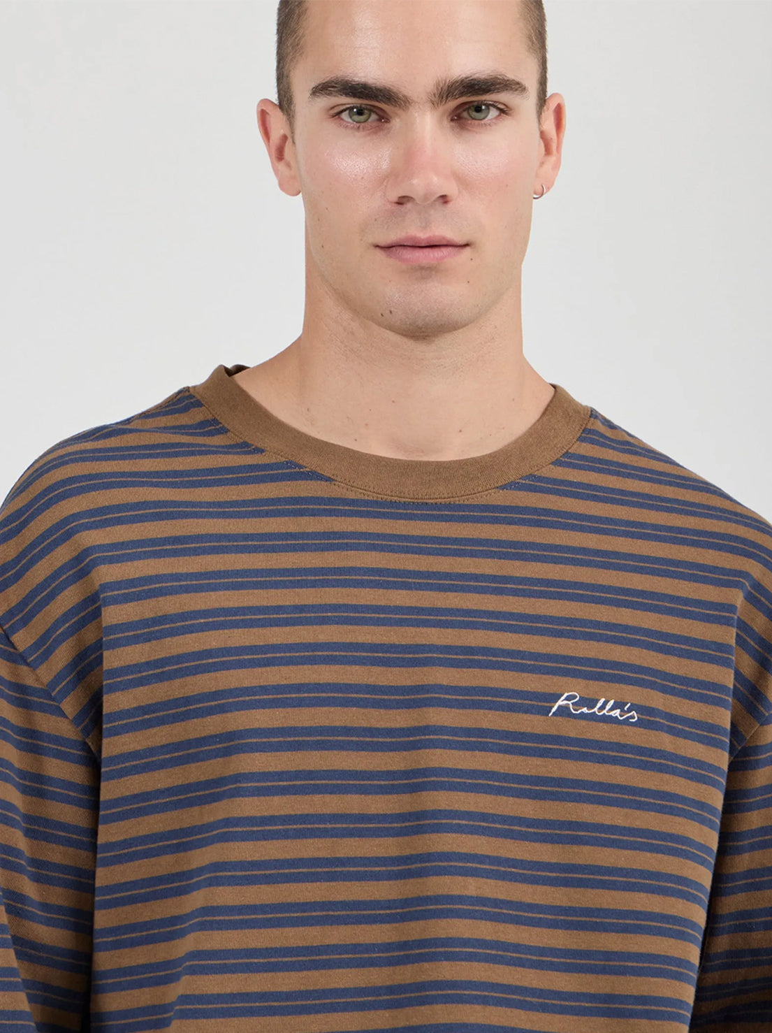 Rolla's - Stripe LS Tee - Tan/Navy