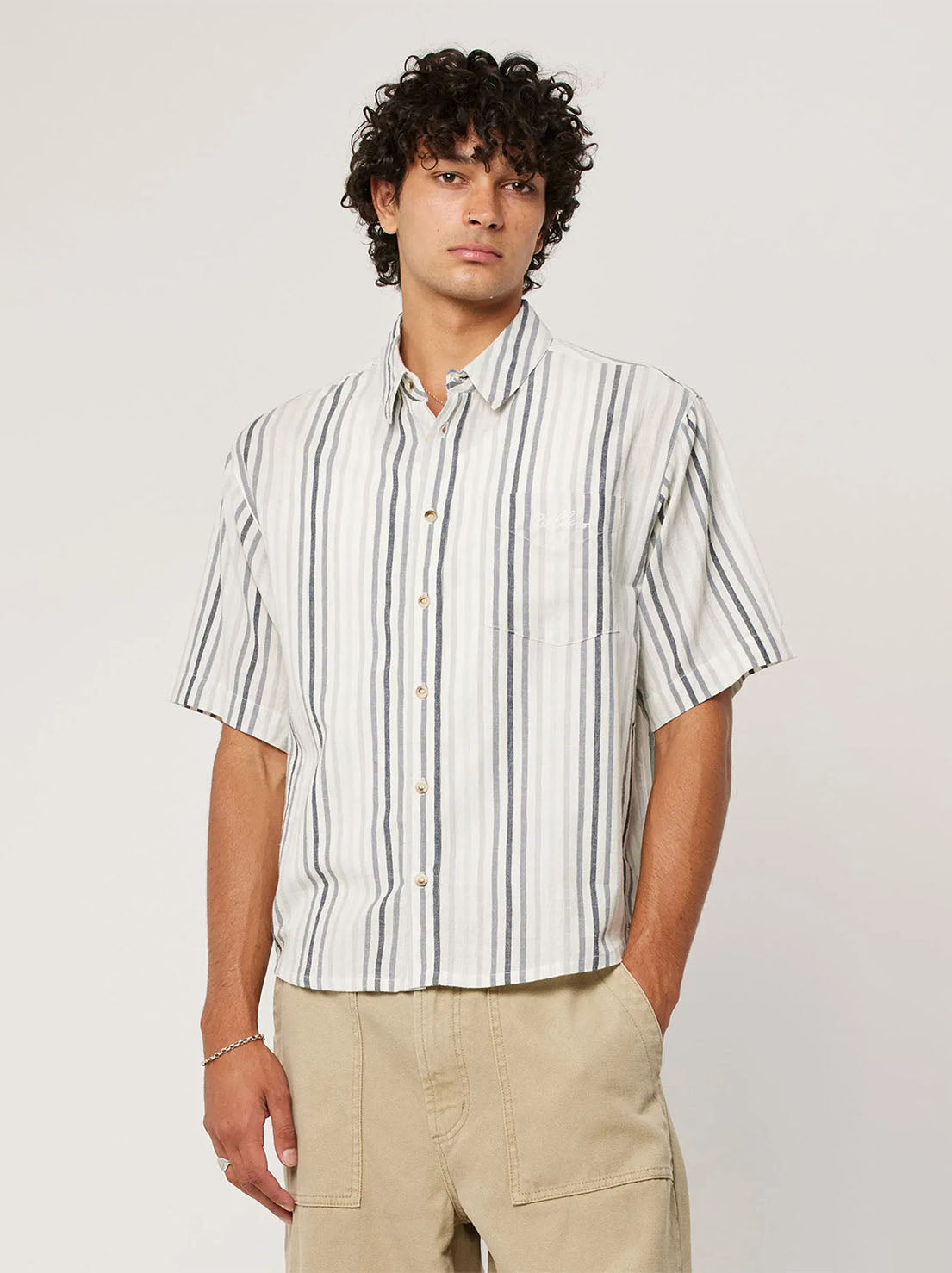 Rolla's - Tidal Waves Stripe Shirt - Titanium Stripe