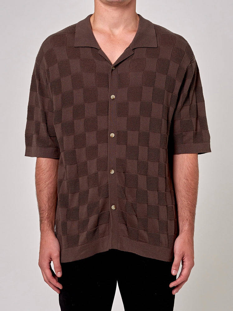 Rolla's - Checker Knit Shirt - Brown