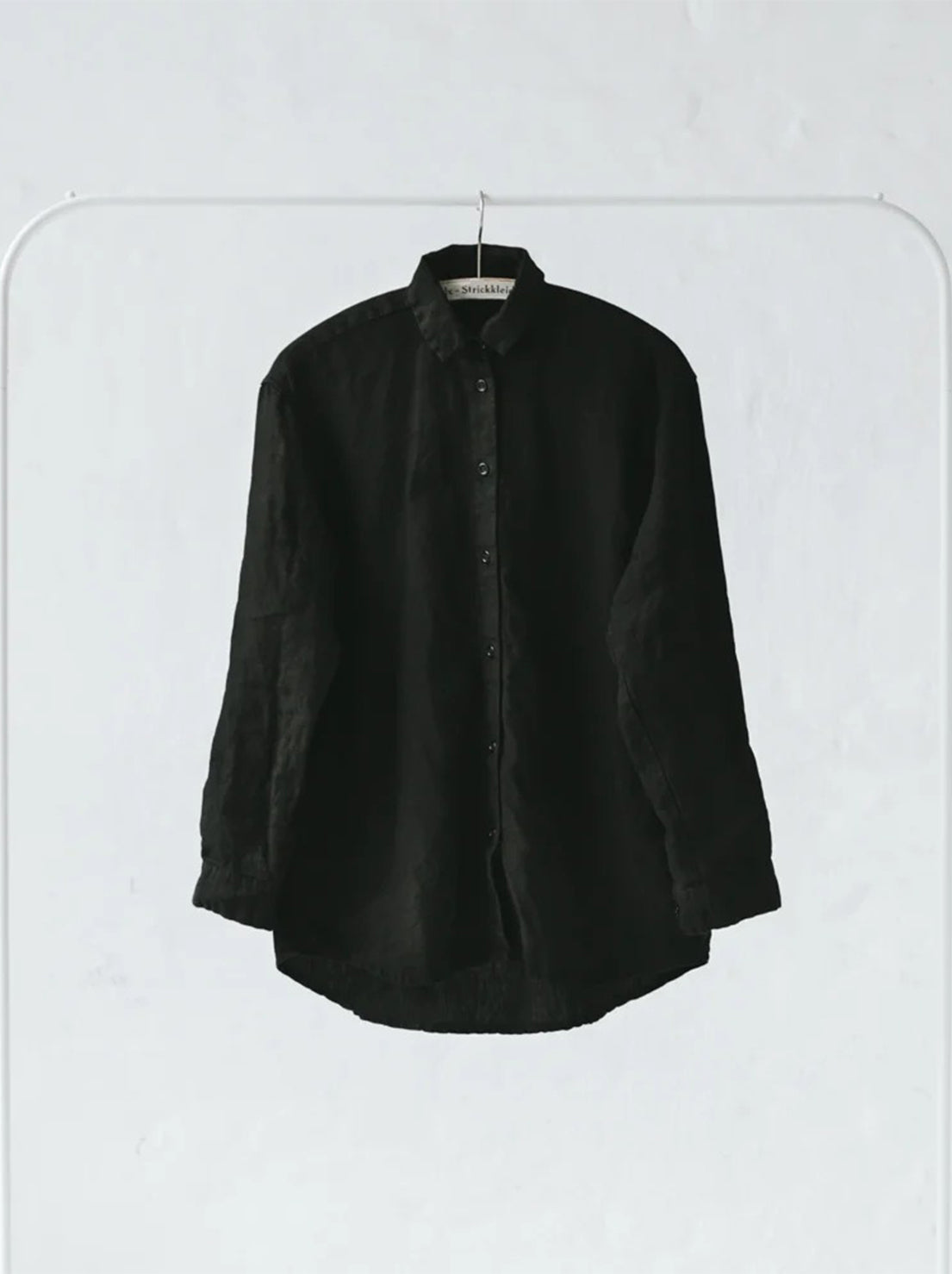Seaside Tones - Linen Collared Shirt - Black