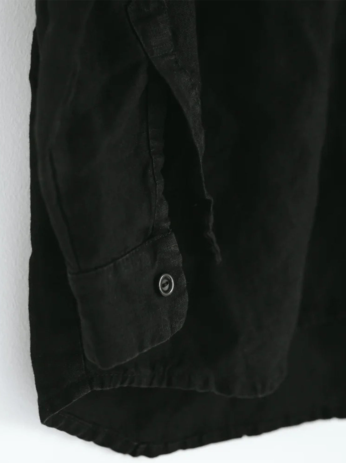 Seaside Tones - Linen Collared Shirt - Black