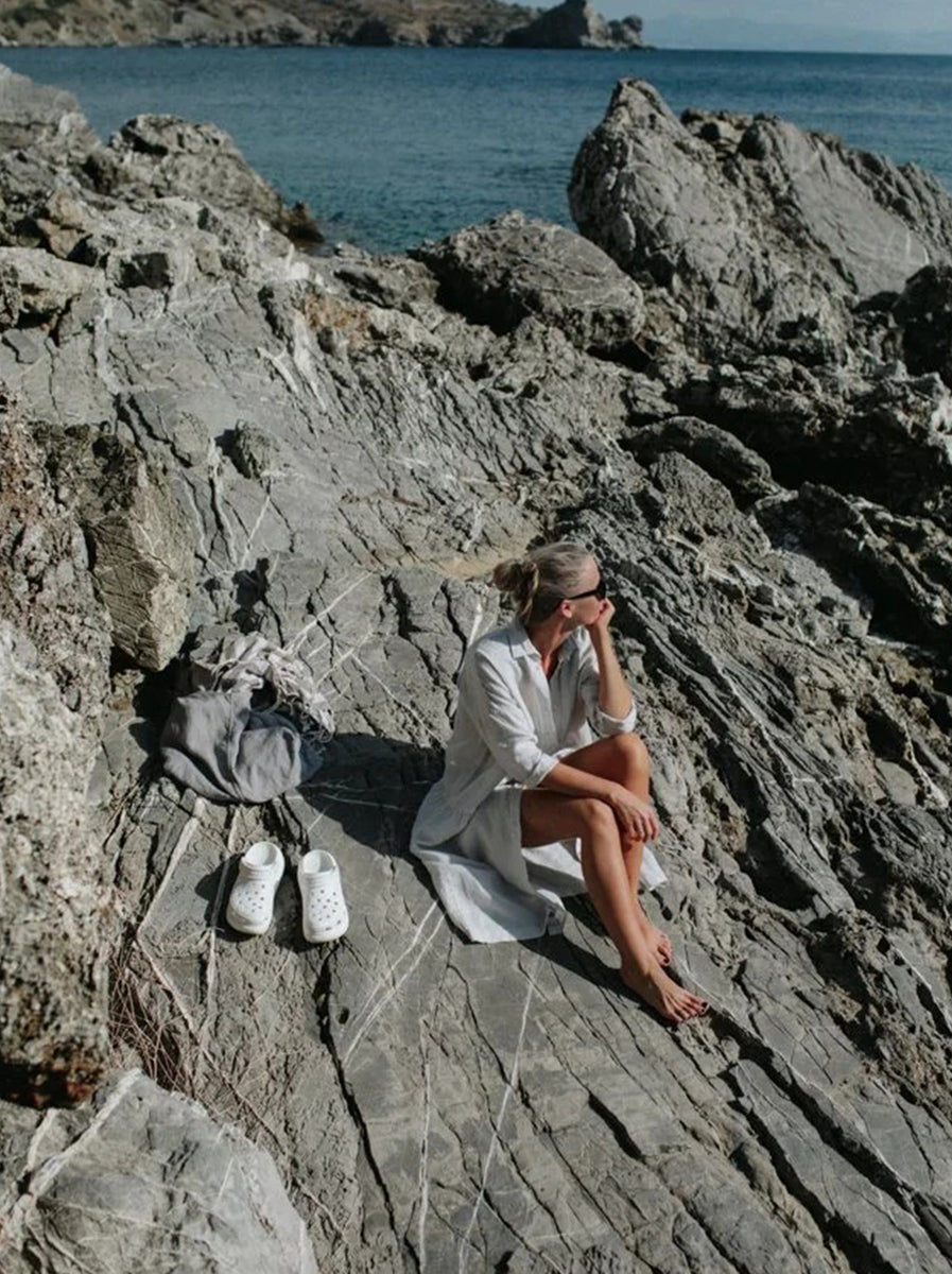Seaside Tones - Oversized Dress - Warm White – Abicus