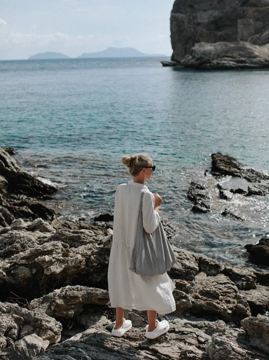 Seaside Tones - Oversized Dress - Warm White – Abicus