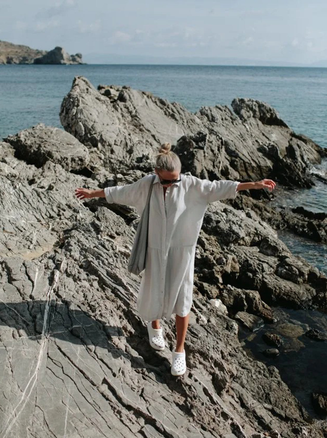 Seaside Tones - Oversized Dress - Warm White