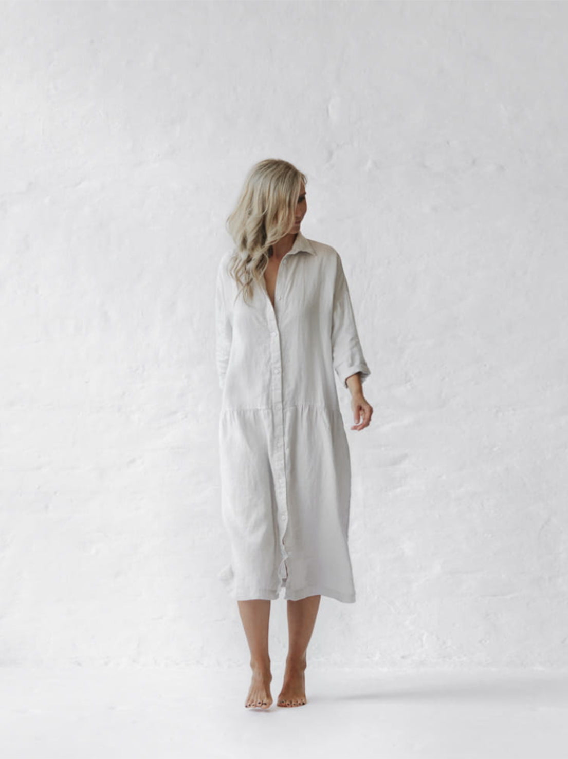 Seaside Tones - Oversized Dress - Warm White
