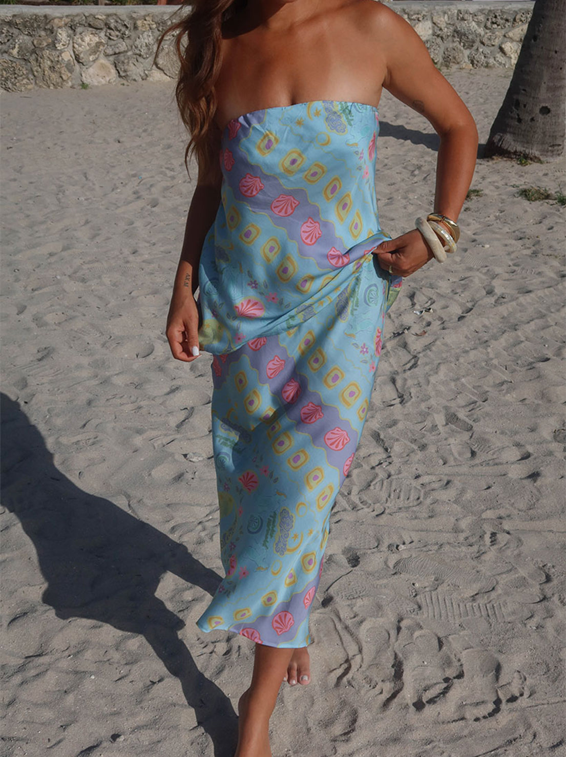 Spell - Aquarius Strapless Top - Sky Blue