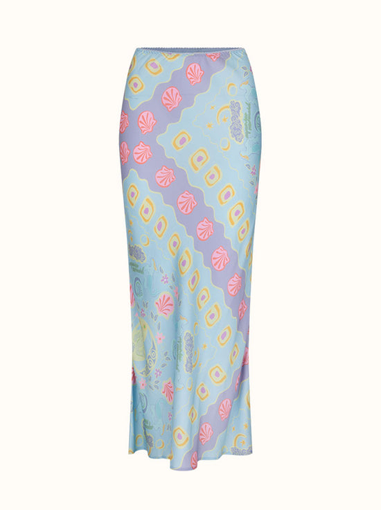 Spell - Aquarius Bias Maxi Skirt - Sky Blue